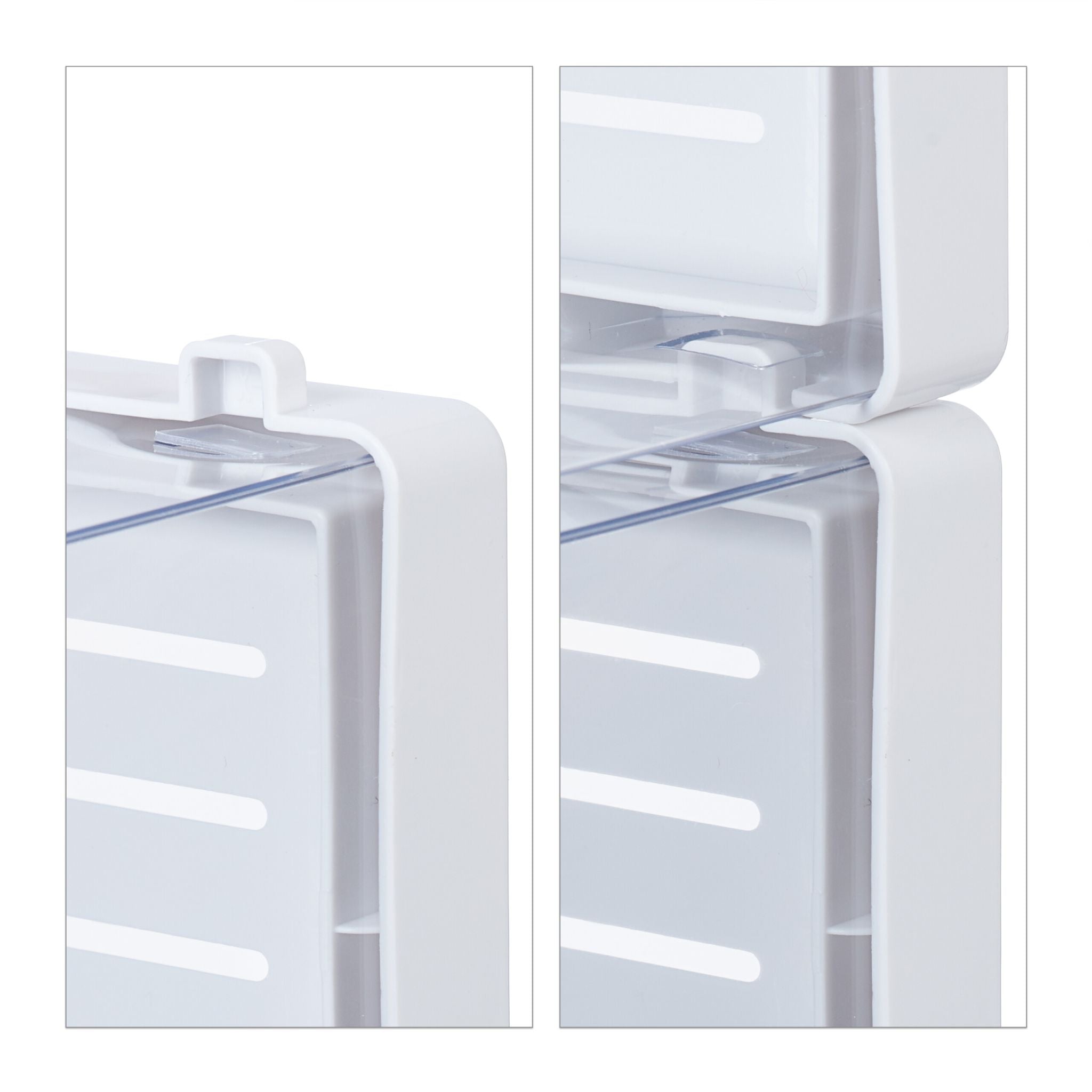 Schuhboxen 6er-Set Weiss-Transparent von Relaxdays