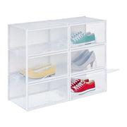Schuhboxen stapelbar 6er-Set Weiss-Transparent von Relaxdays