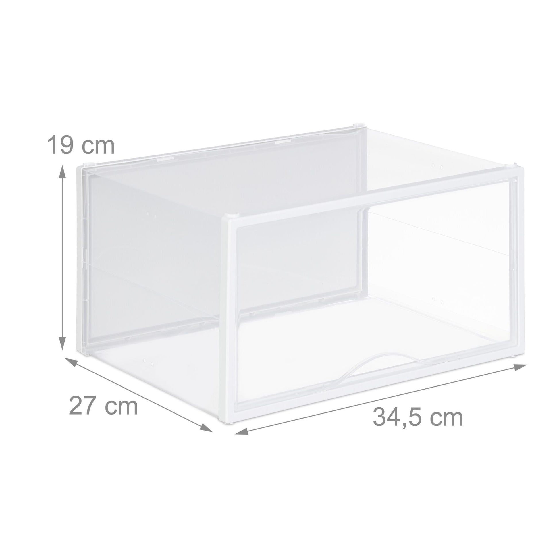 Schuhboxen stapelbar 6er-Set Weiss-Transparent von Relaxdays