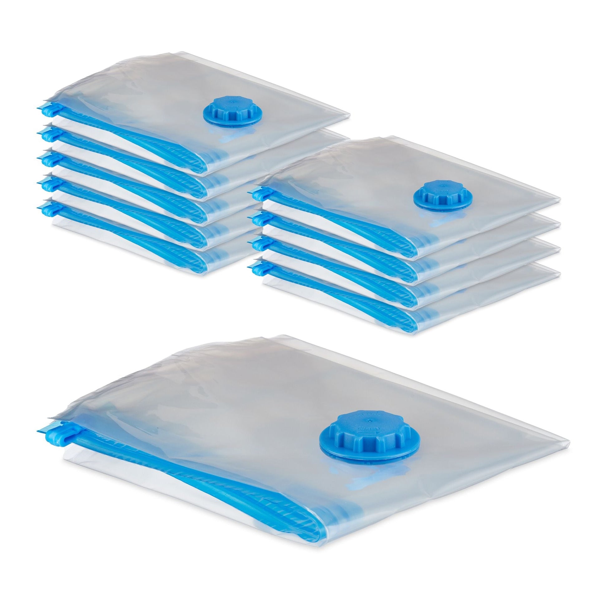 Vakuumbeutel für Kleidung 10er-Set Blau-Transparent von Relaxdays