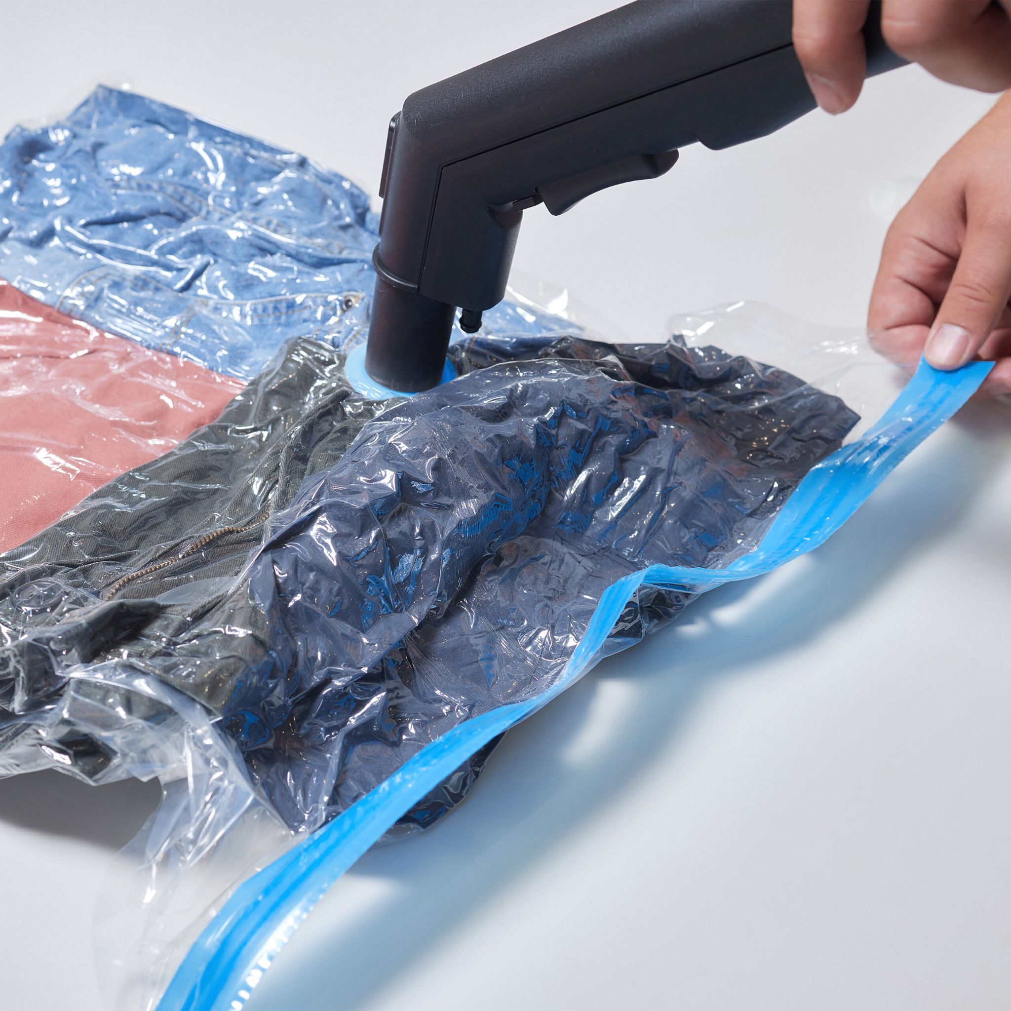 Vakuumbeutel für Kleidung 10er-Set Blau-Transparent von Relaxdays
