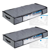 Unterbettkommode Vakuum 2er-Set Transparent-Grau von Relaxdays