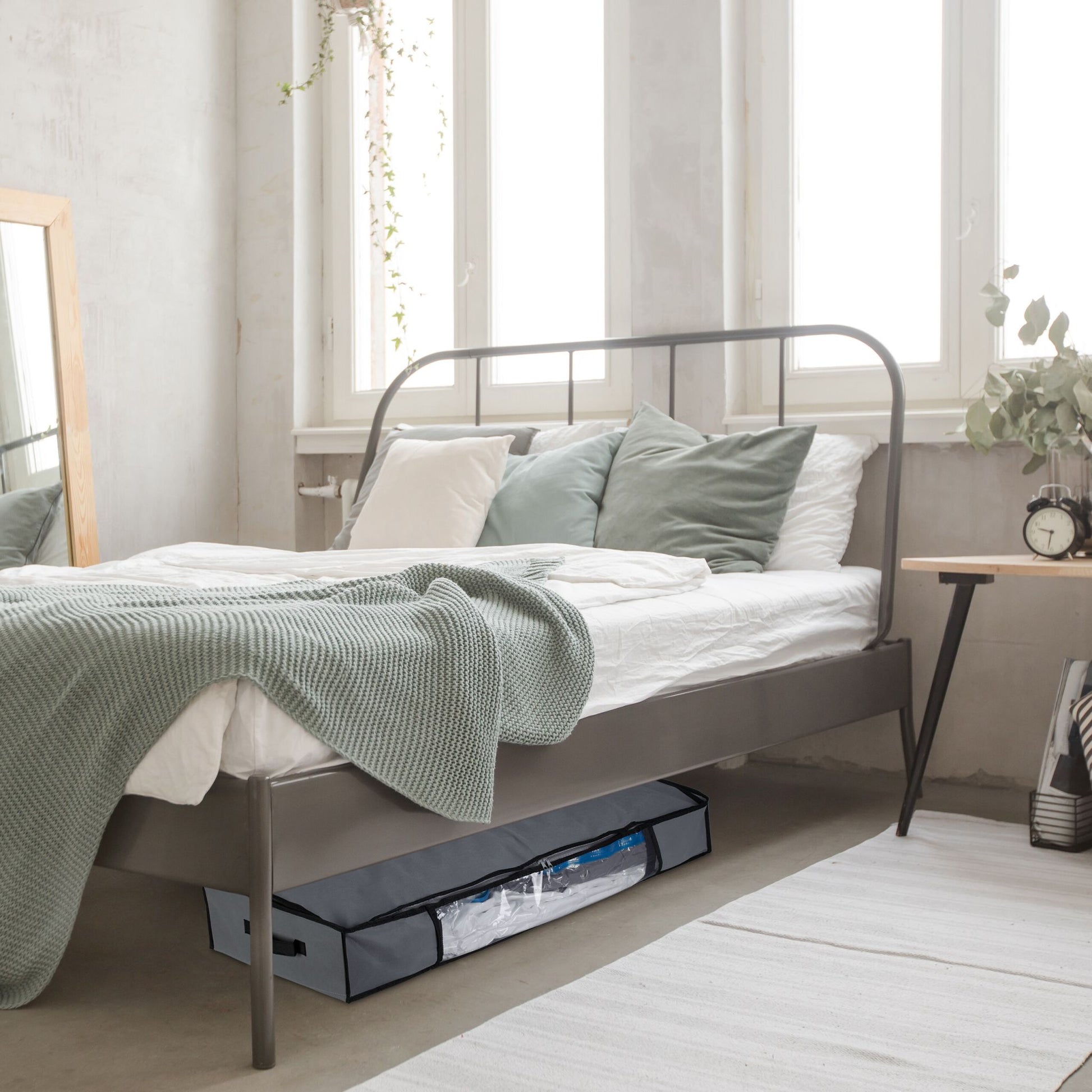 Unterbettkommode Vakuum 2er-Set Transparent-Grau von Relaxdays