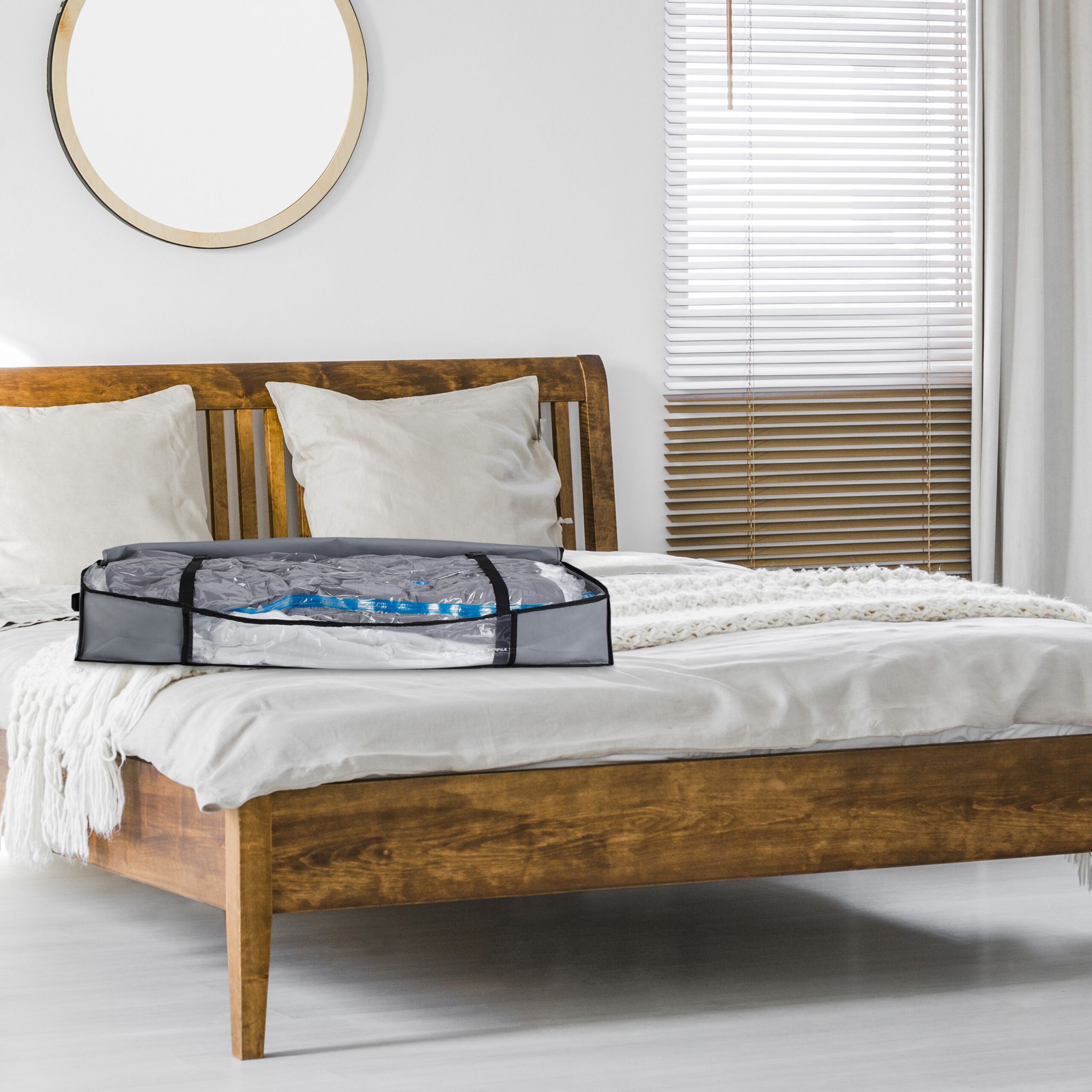 Unterbettkommode Vakuum 2er-Set Transparent-Grau von Relaxdays
