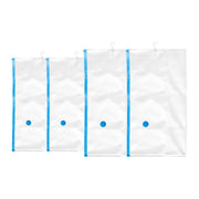 Hängende Vakuumbeutel Kleidung 4er-Set Weiss-Blau-Transparent von Relaxdays