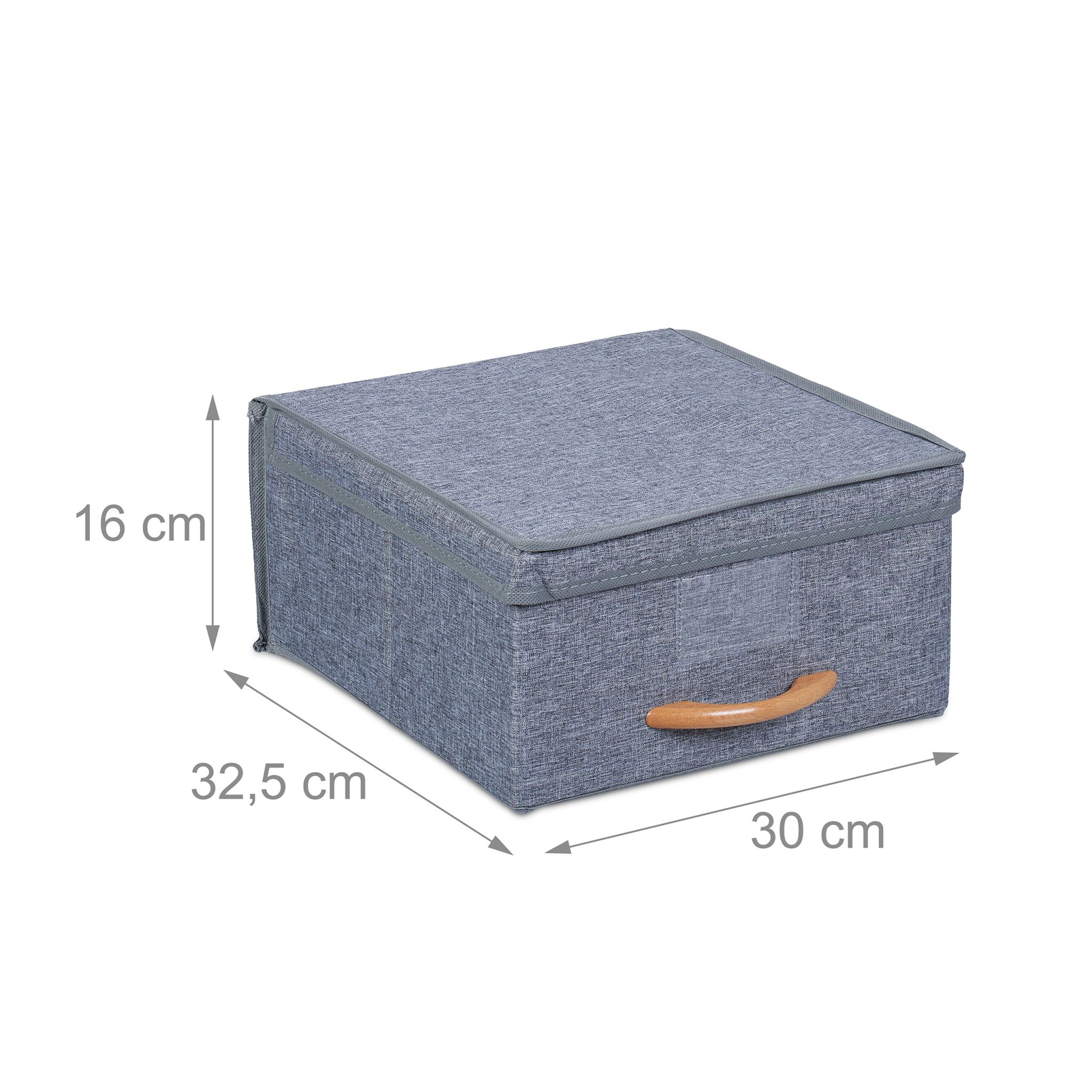 Aufbewahrungsbox mit Deckel 2er-Set Hellbraun-Grau von Relaxdays