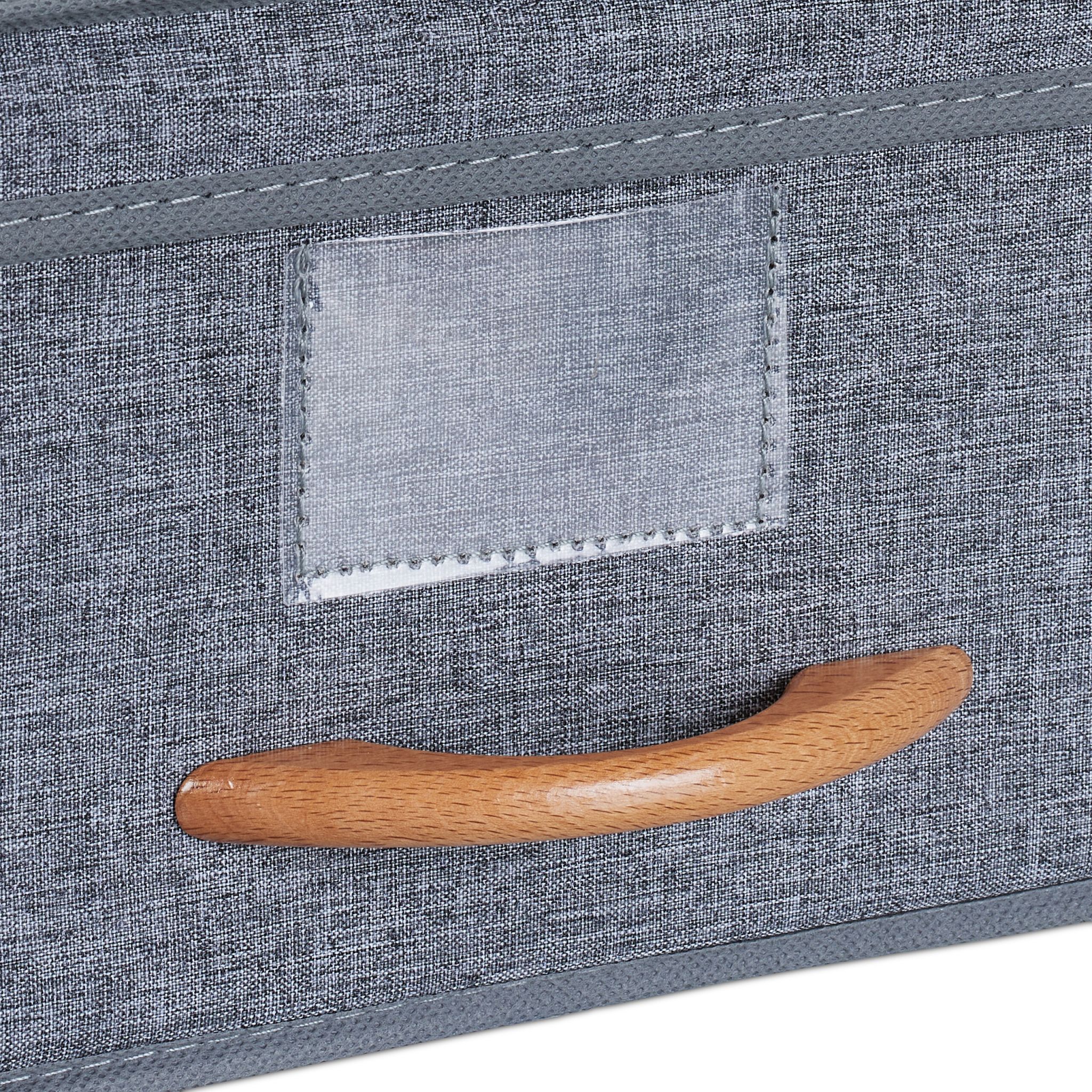 Aufbewahrungsbox mit Deckel 2er-Set Hellbraun-Grau von Relaxdays