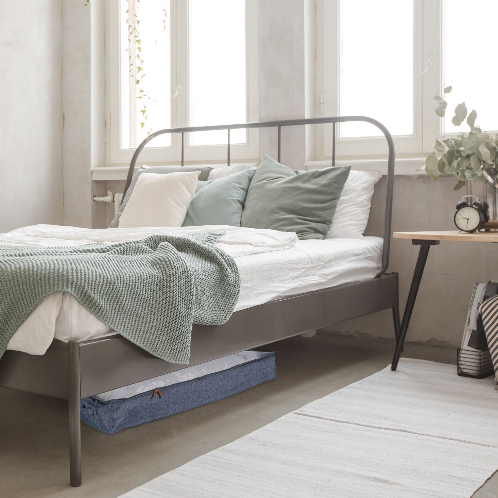 Unterbettkommode 3er-Set Transparent-Grau von Relaxdays