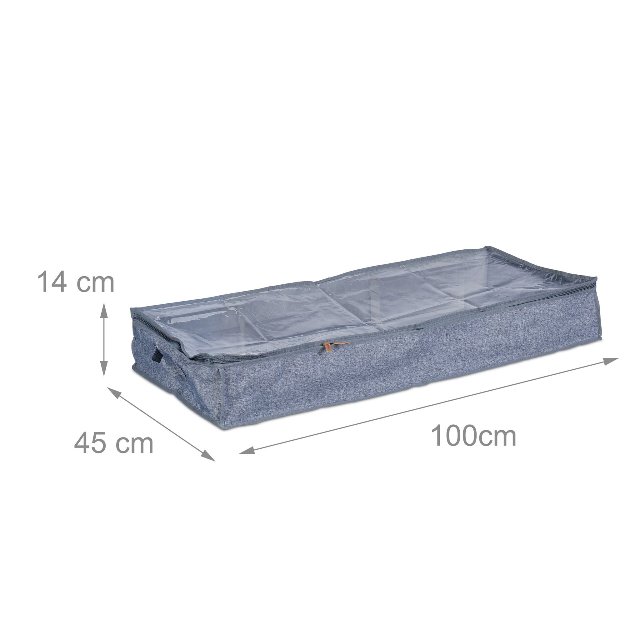 Unterbettkommode 3er-Set Transparent-Grau von Relaxdays