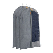 Kleidersack 3er-Set - 99 x 58cm Transparent-Grau von Relaxdays