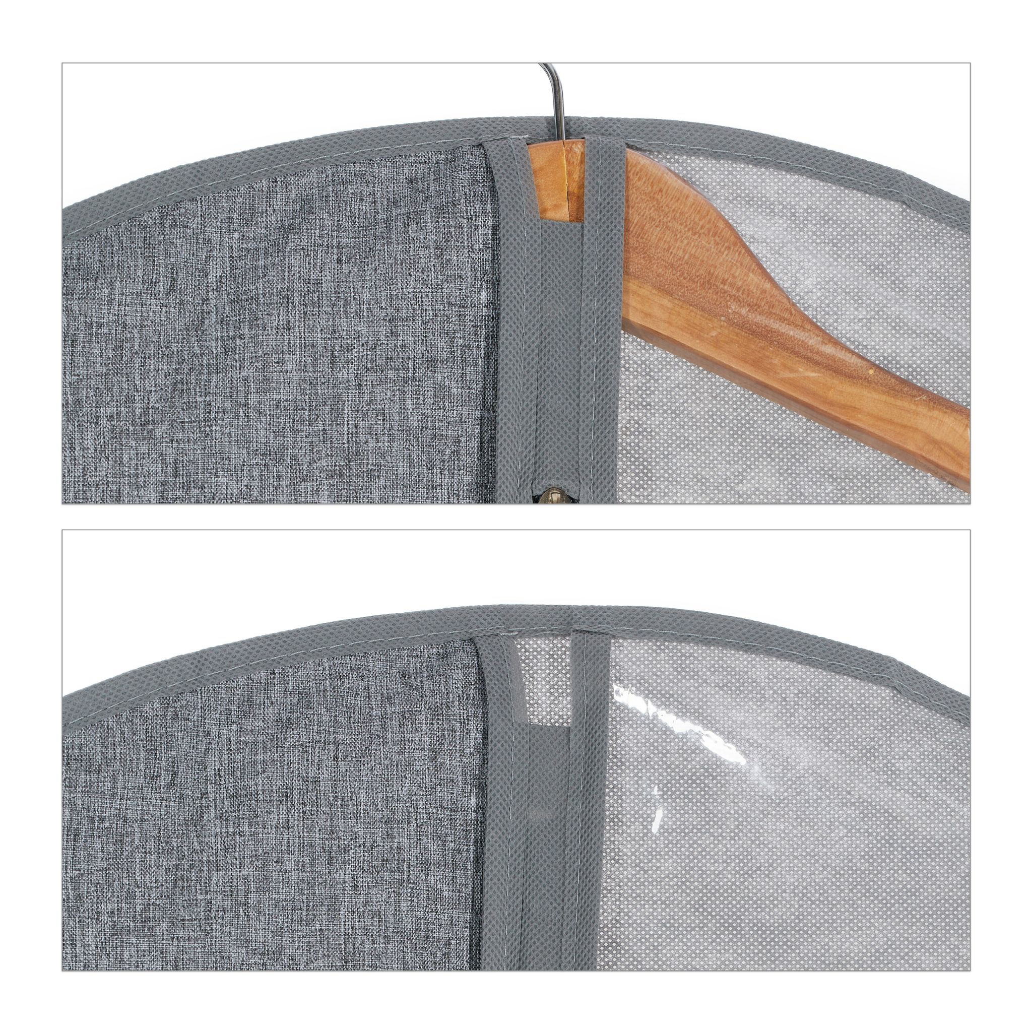 Kleidersack 3er-Set - 135 x 58cm Transparent-Grau von Relaxdays