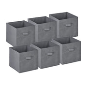 Aufbewahrungsbox 6er-Set Grau von Relaxdays