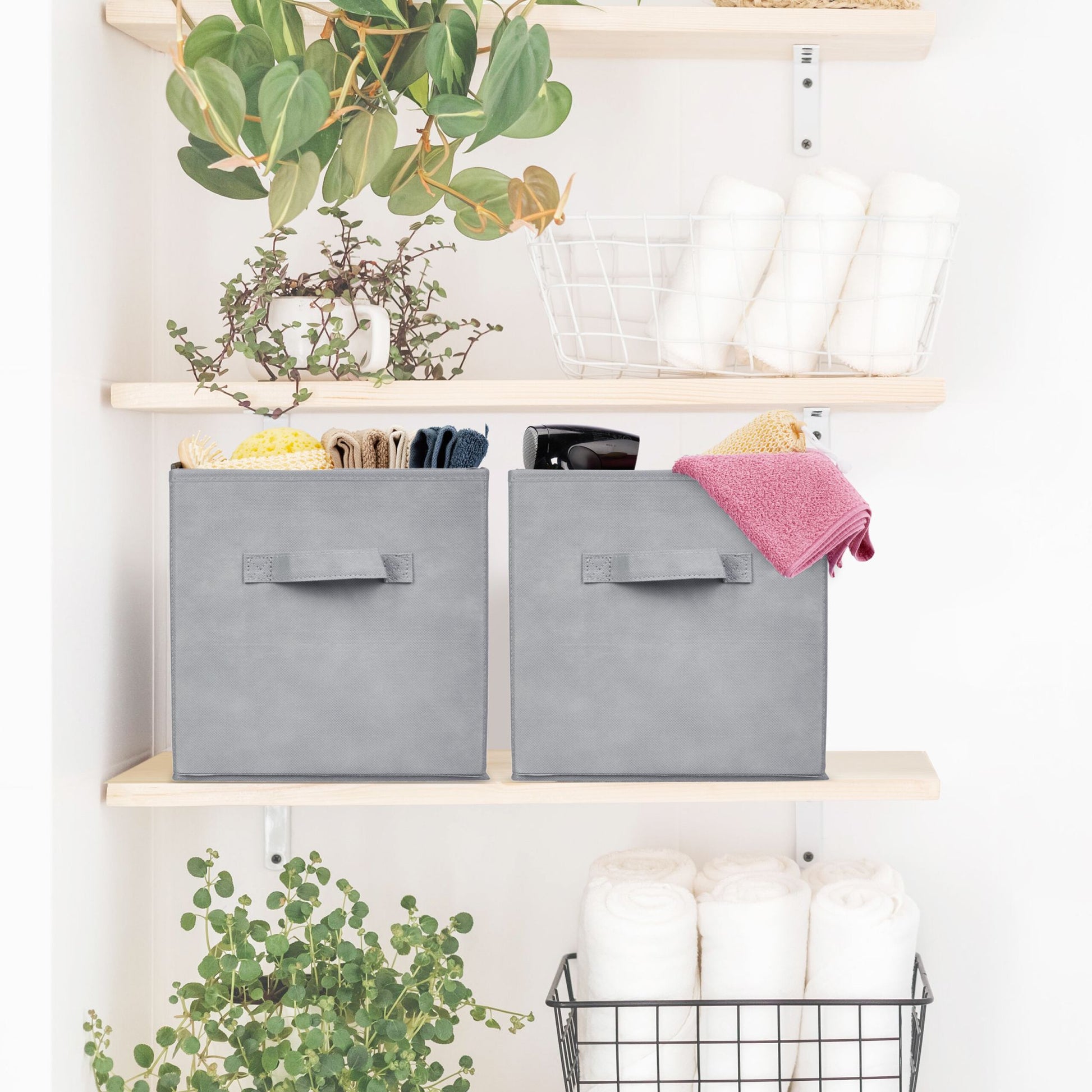 Aufbewahrungsbox 6er-Set Grau von Relaxdays