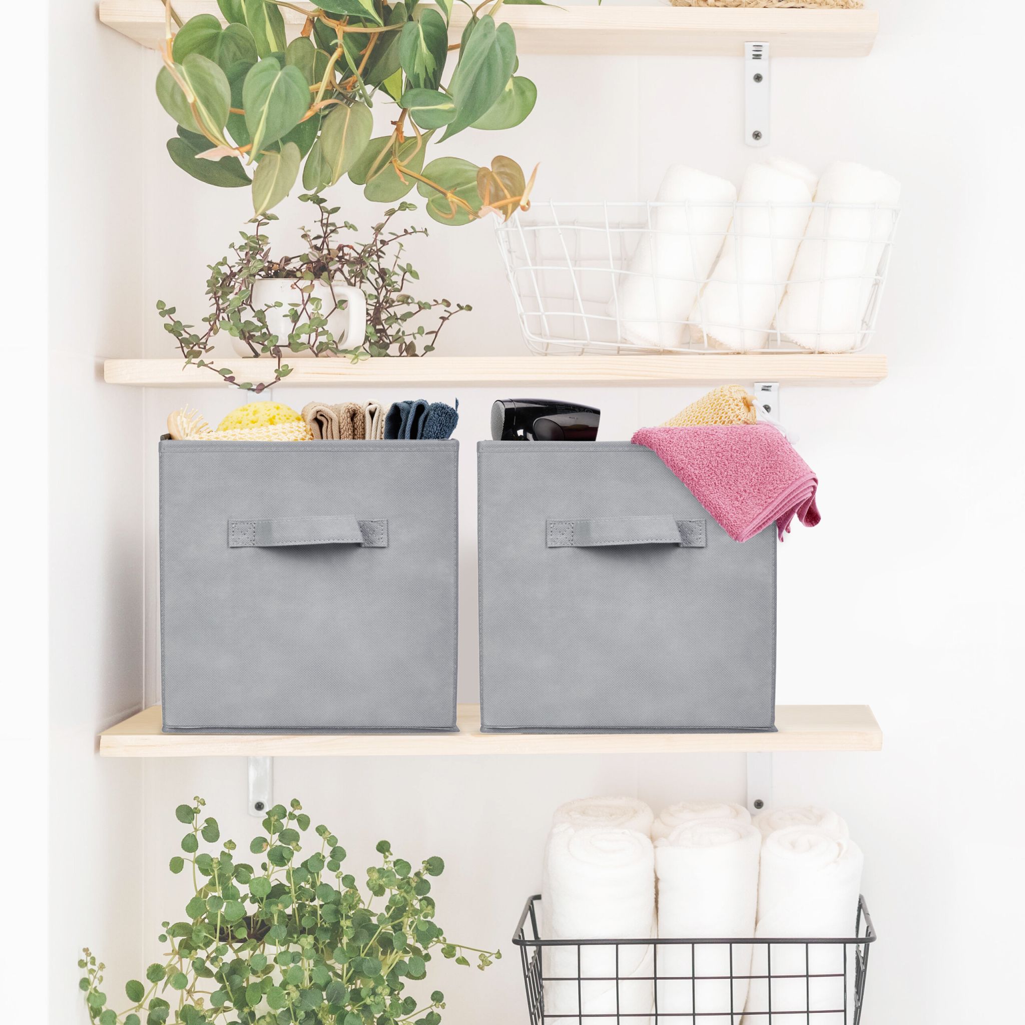 Aufbewahrungsbox 6er-Set Grau von Relaxdays
