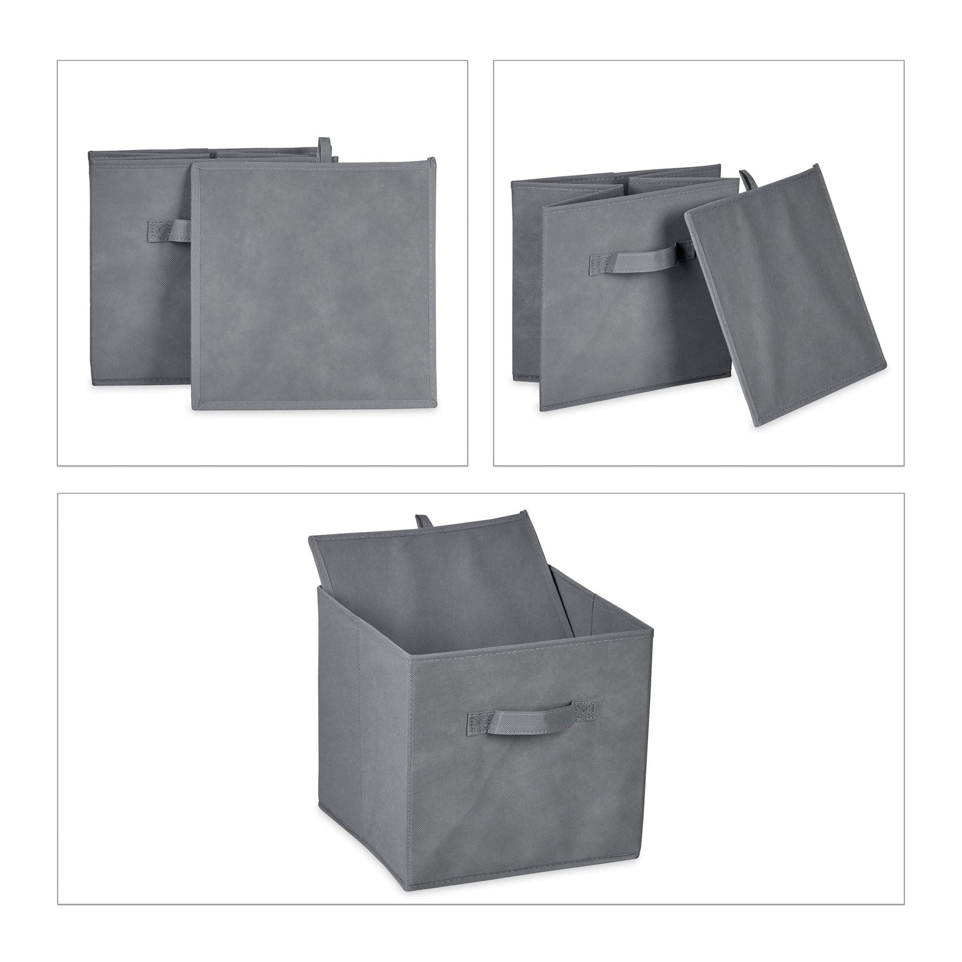 Aufbewahrungsbox 6er-Set Grau von Relaxdays