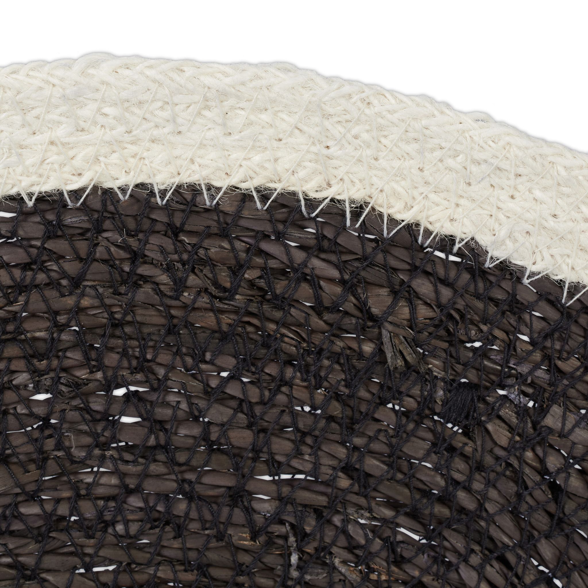 Tischset Seegras 6-teiliges Creme-Schwarz von Relaxdays