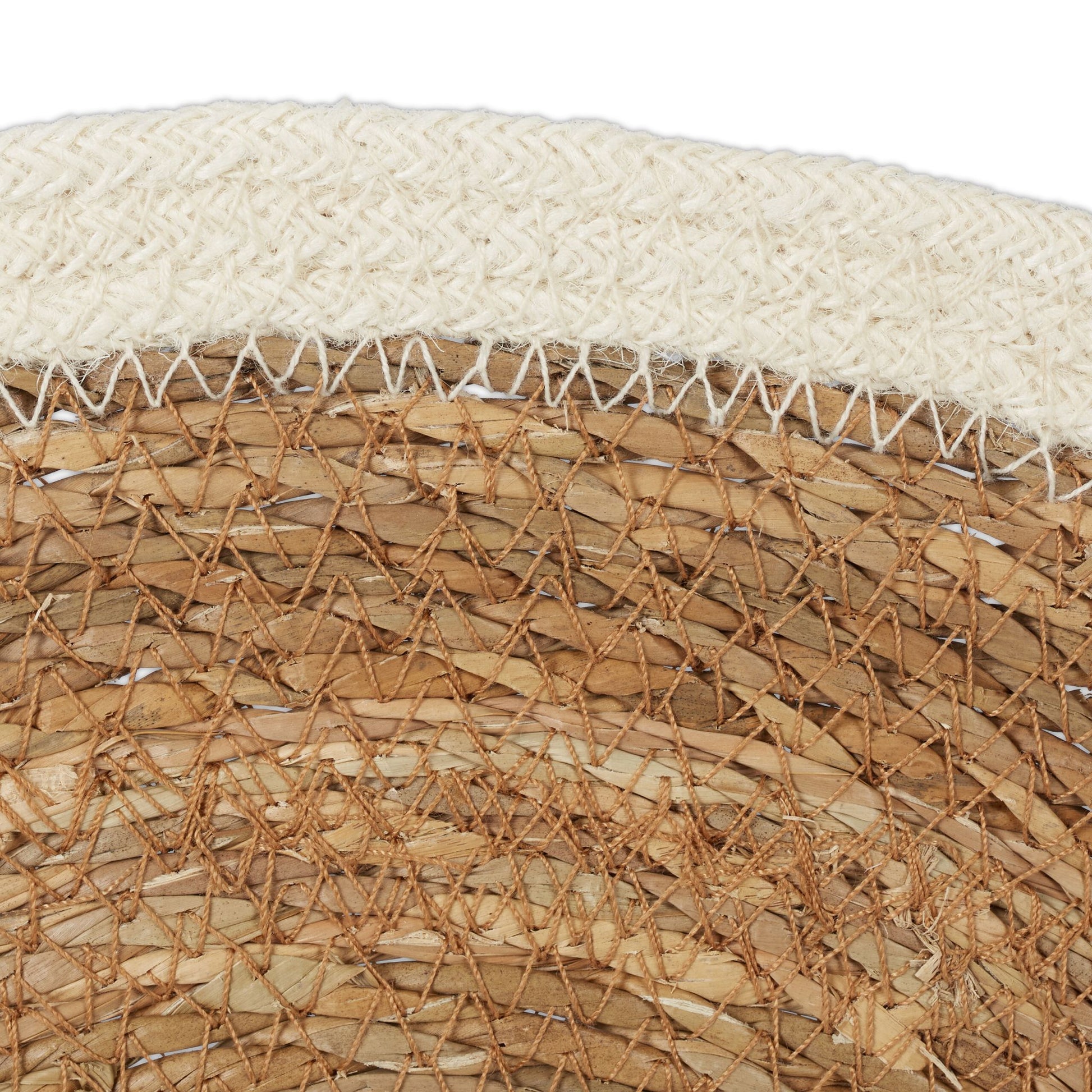 Geflochtene Tischsets 6-teilig Weiss-Hellbraun von Relaxdays