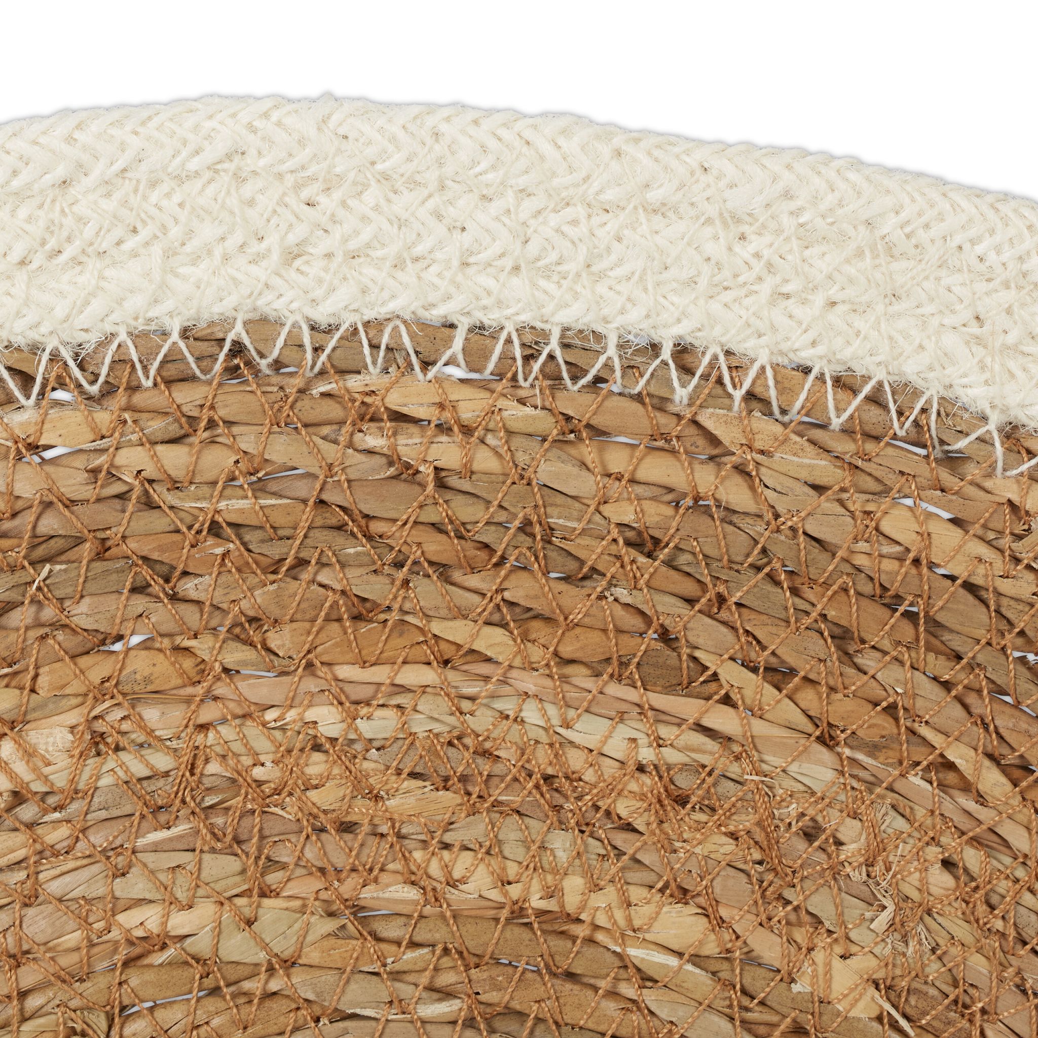 Geflochtene Tischsets 6-teilig Weiss-Hellbraun von Relaxdays