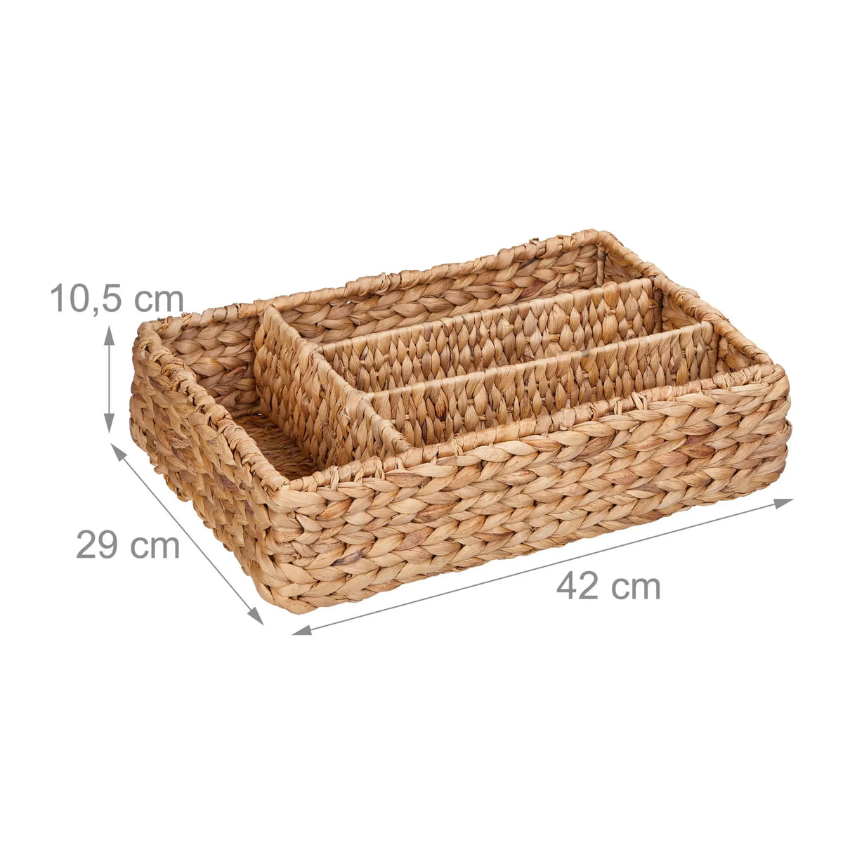 Besteckkasten 4 Fächer Hellbraun von Relaxdays