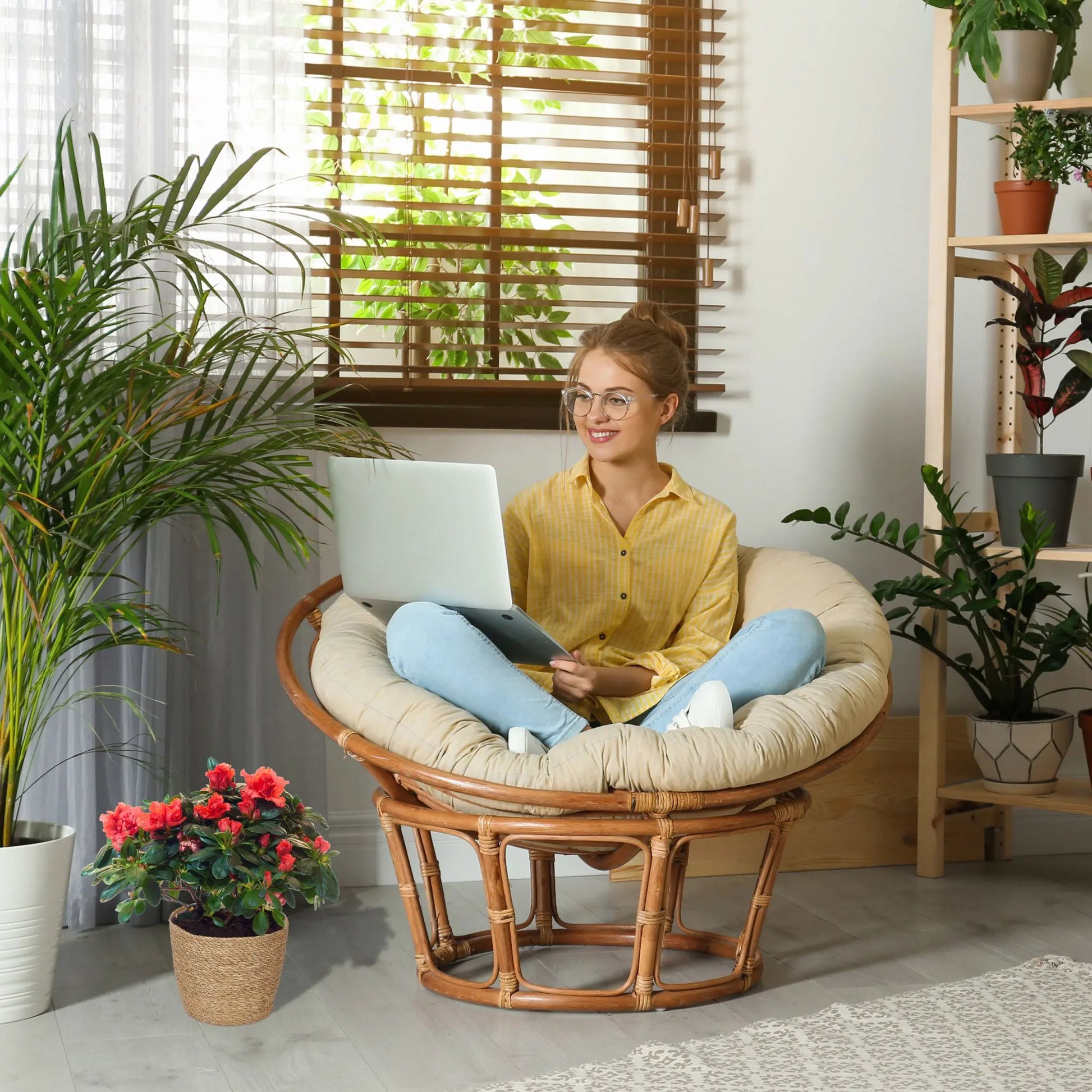 Seegras Blumentopf 3er-Set Hellbraun von Relaxdays