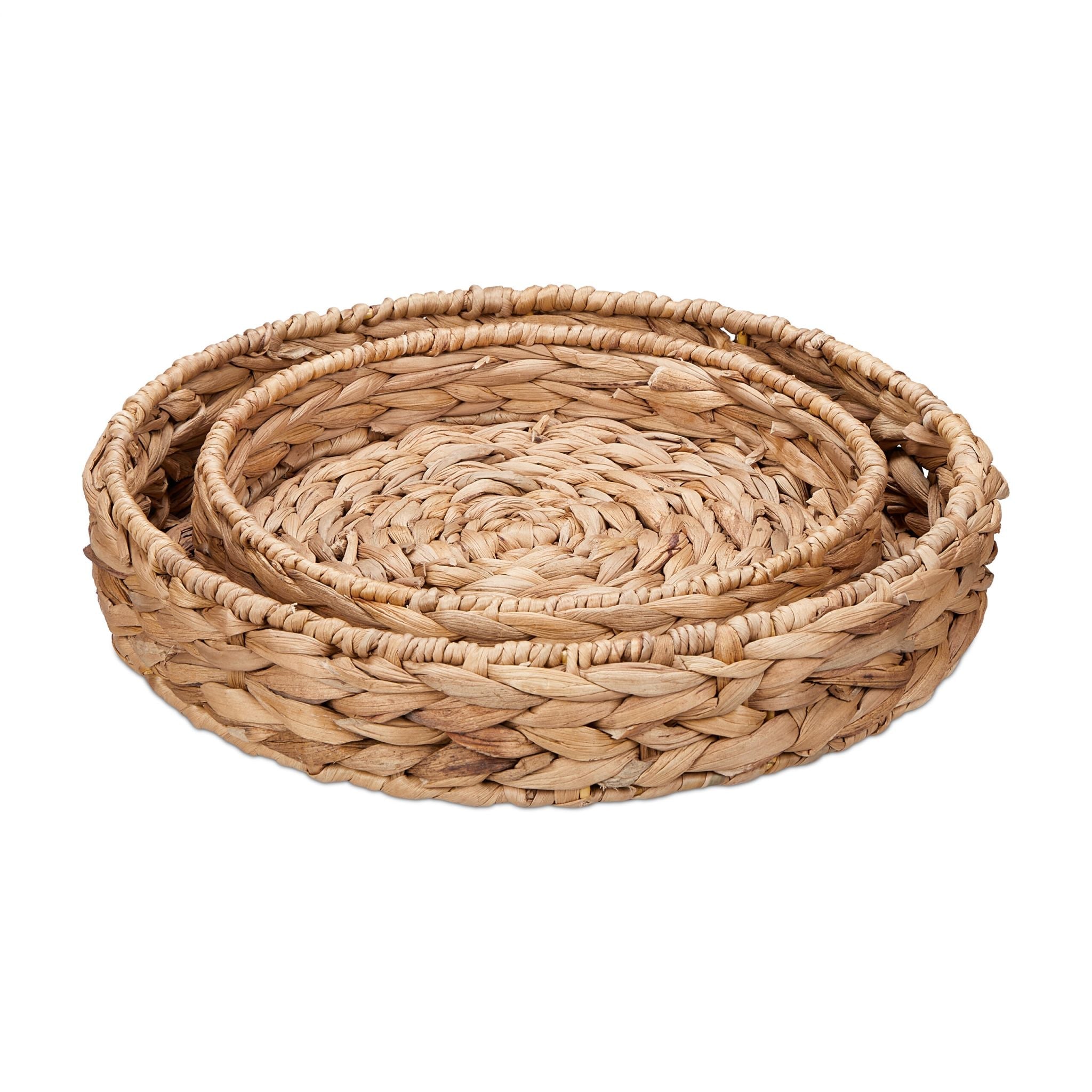 Tablett Wasserhyazinthe 2er-Set Hellbraun von Relaxdays