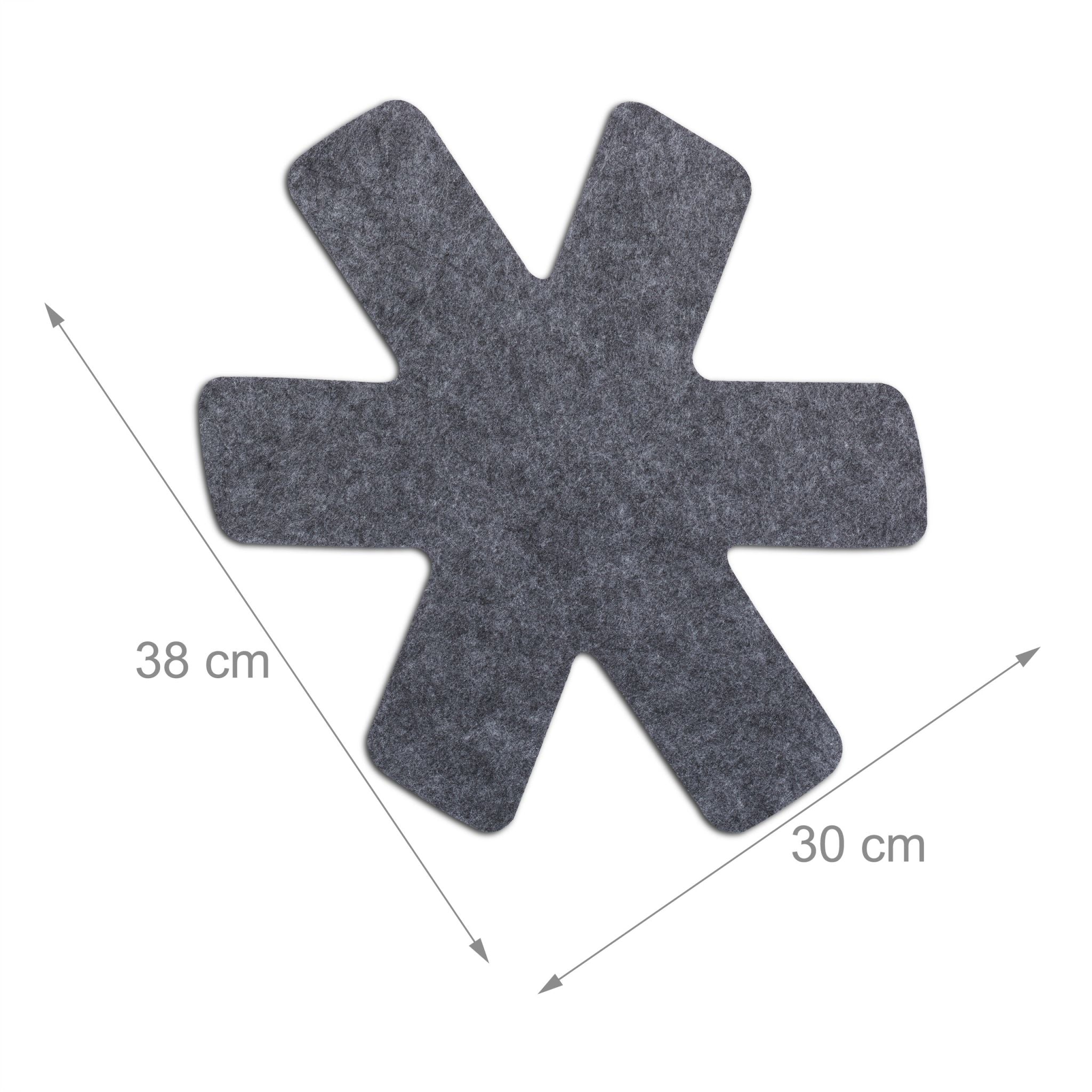 Pfannenschoner Filz 6er-Set Grau von Relaxdays