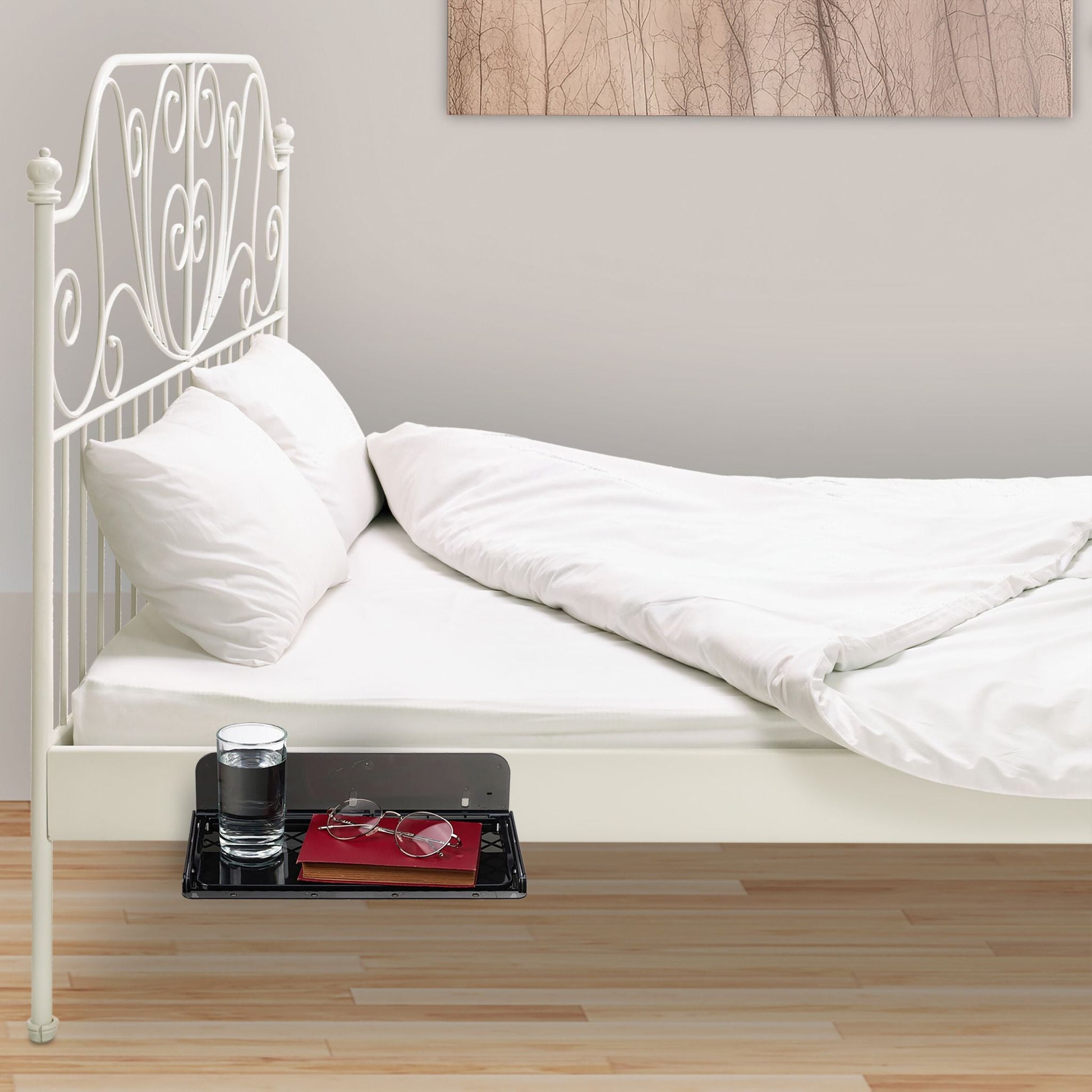 Ausziehbarer Betttisch Schwarz von Relaxdays