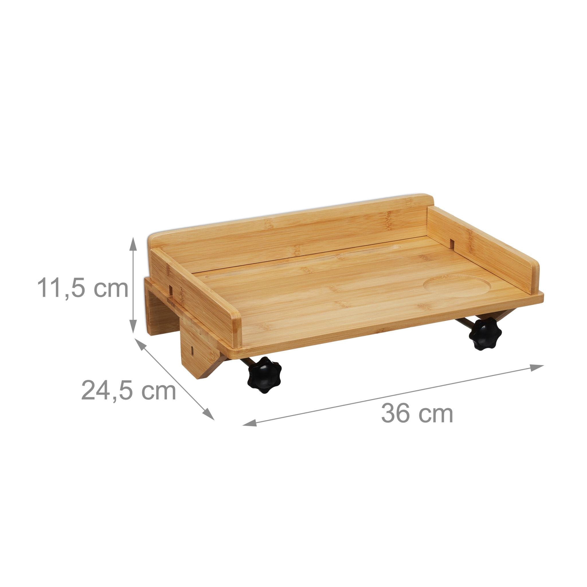 Klemmbare Bettablage Bambus Hellbraun von Relaxdays