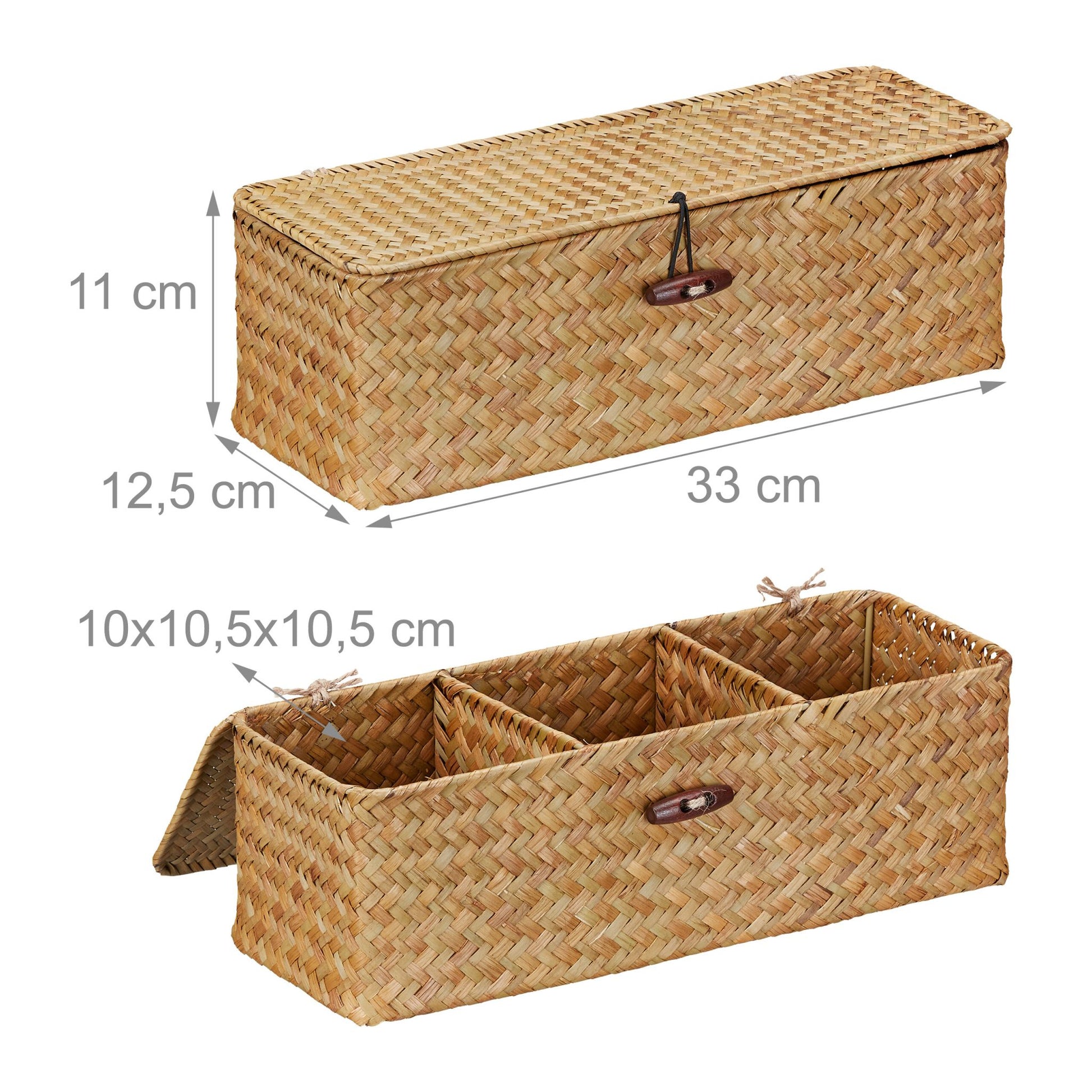 Aufbewahrungsbox mit Deckel Dunkelbraun-Hellbraun von Relaxdays