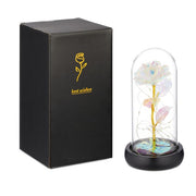 Ewige Rose Glas Gold-Schwarz-Transparent von Relaxdays