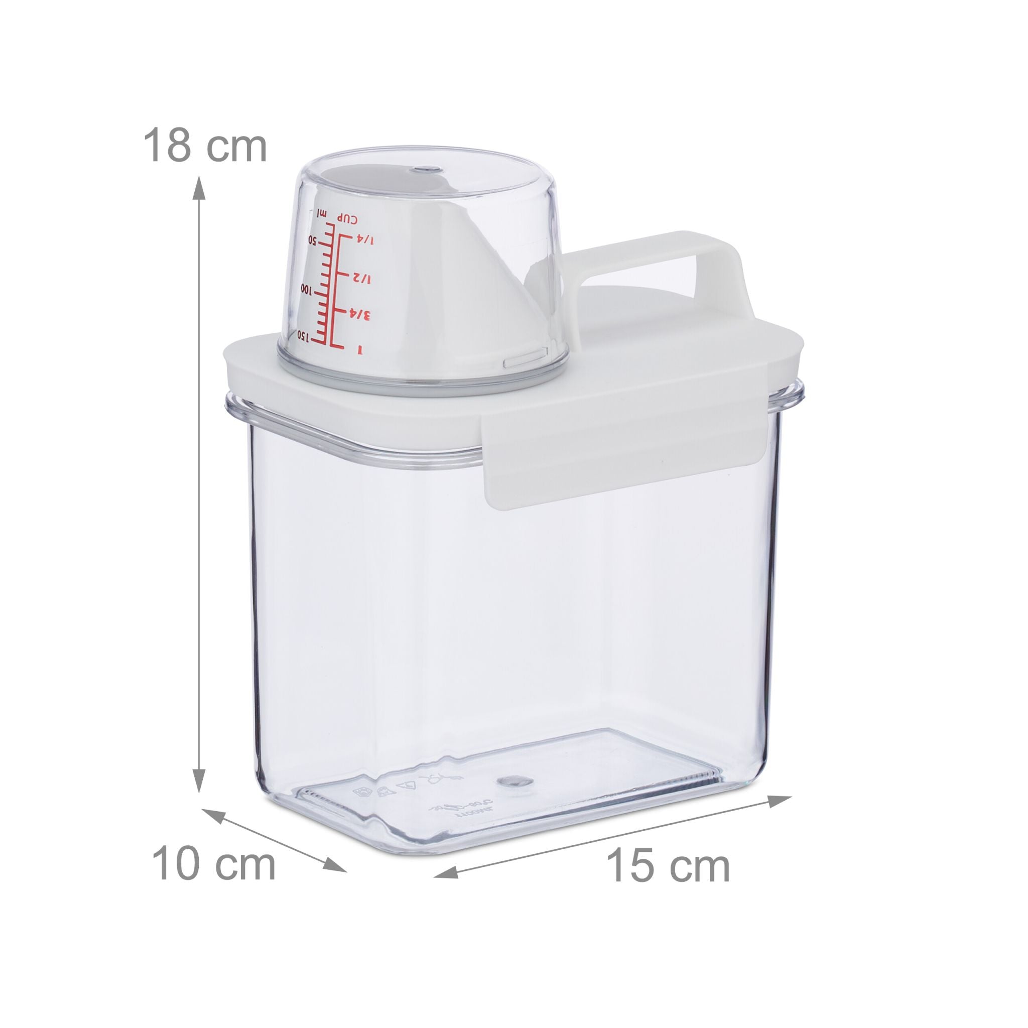 Futter Aufbewahrungsbox 1,1L Weiss-Rot-Transparent
