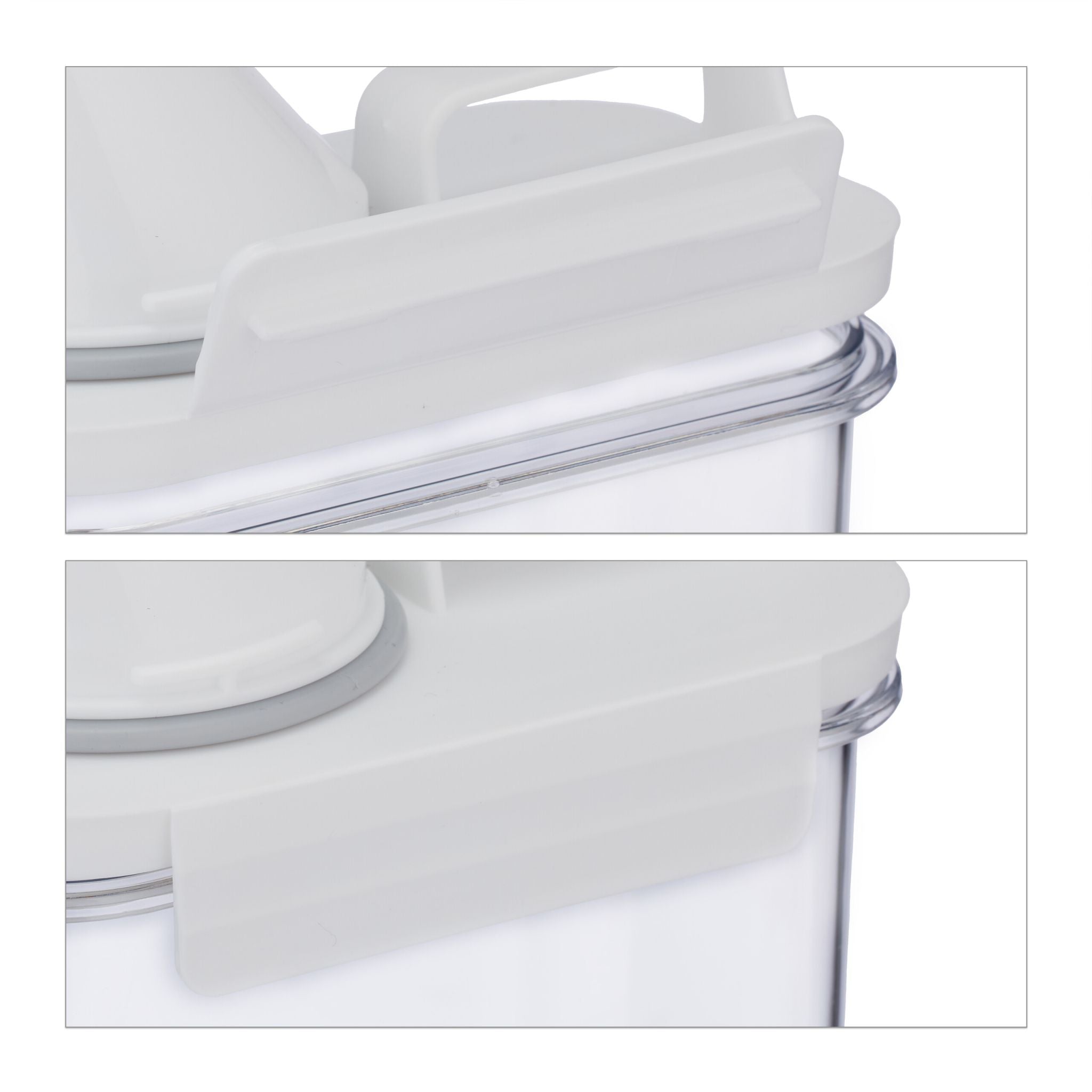 Futter Aufbewahrungsbox 1,1L Weiss-Rot-Transparent