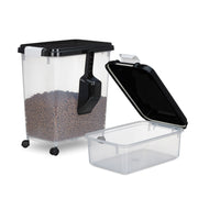 Hundefutter Aufbewahrungsbox 2er-Set Schwarz-Transparent