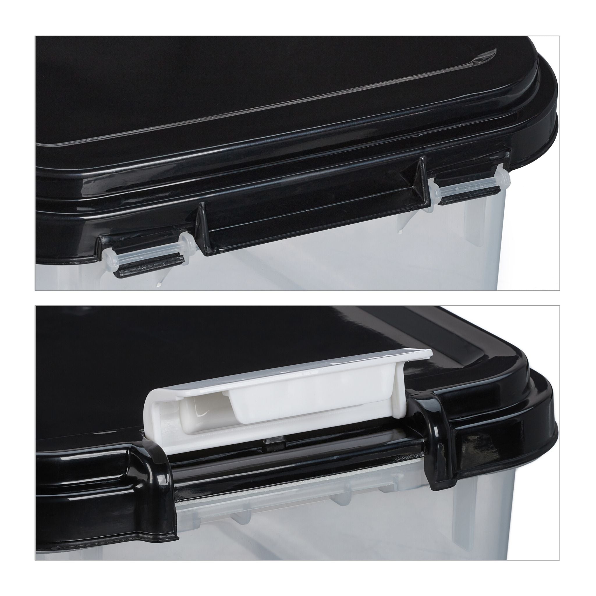 Hundefutter Aufbewahrungsbox 2er-Set Schwarz-Transparent
