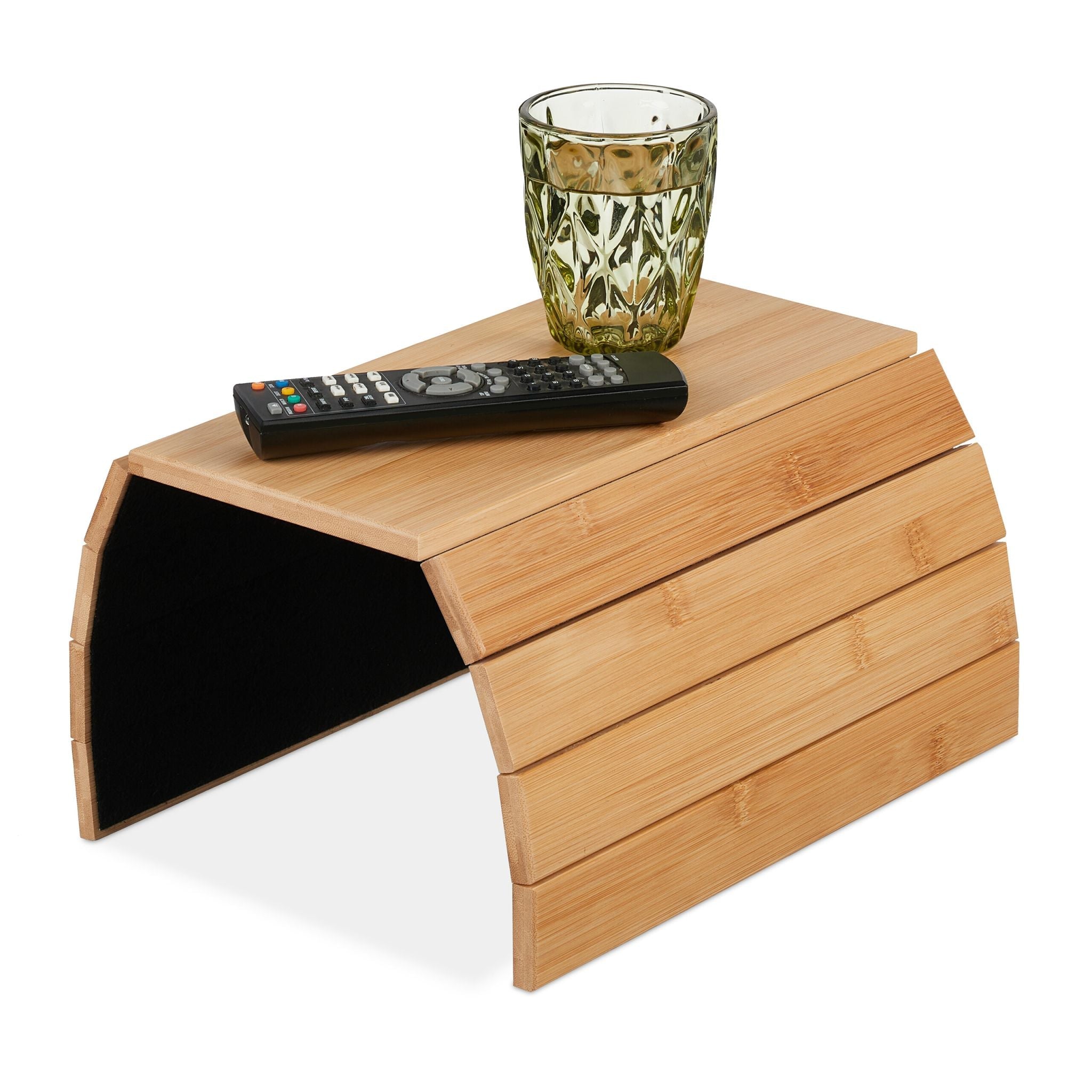 Sofatablett Bambus Hellbraun-Schwarz von Relaxdays