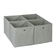 Aufbewahrungsbox 4er-Set Silber-Grau von Relaxdays