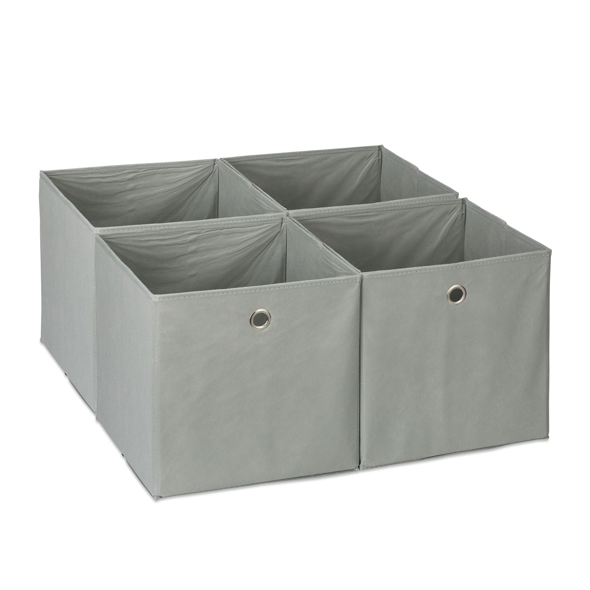Aufbewahrungsbox 4er-Set Silber-Grau von Relaxdays