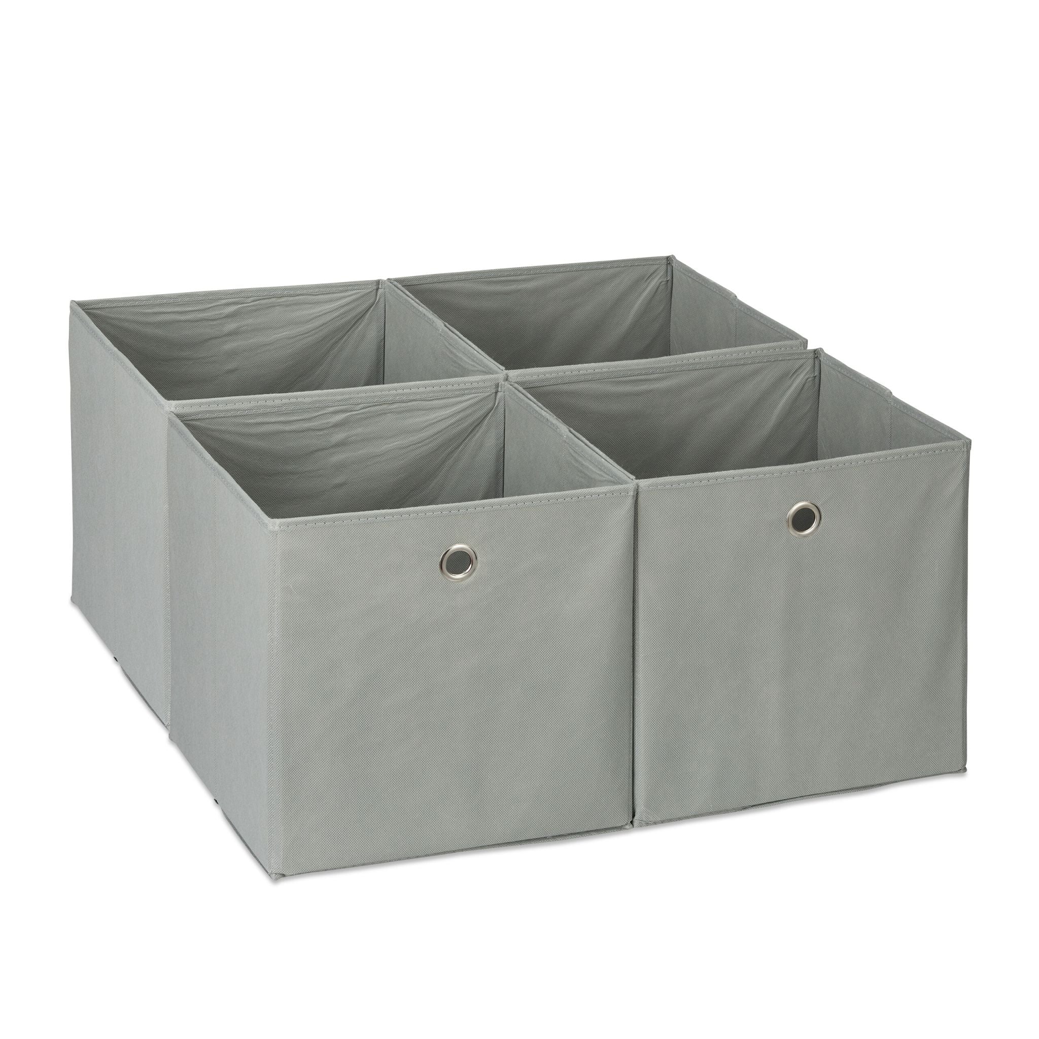 Aufbewahrungsbox 4er-Set Silber-Grau von Relaxdays