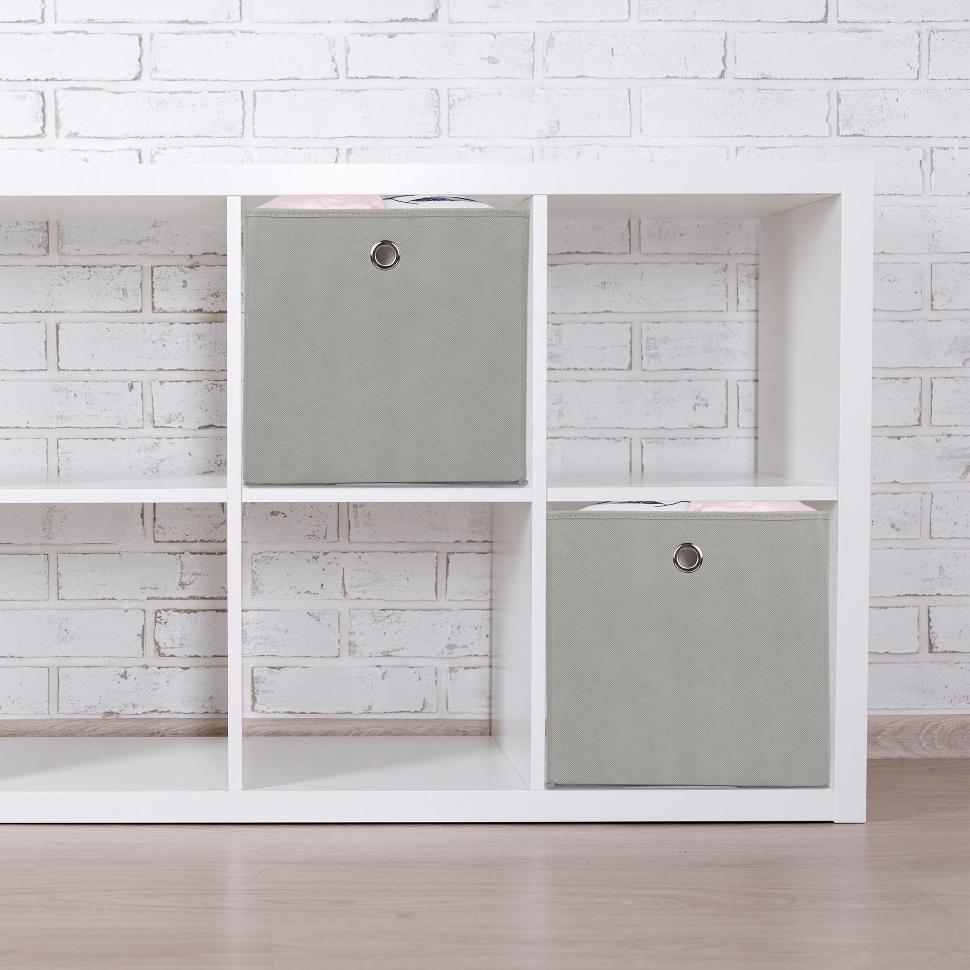 Aufbewahrungsbox 4er-Set Silber-Grau von Relaxdays