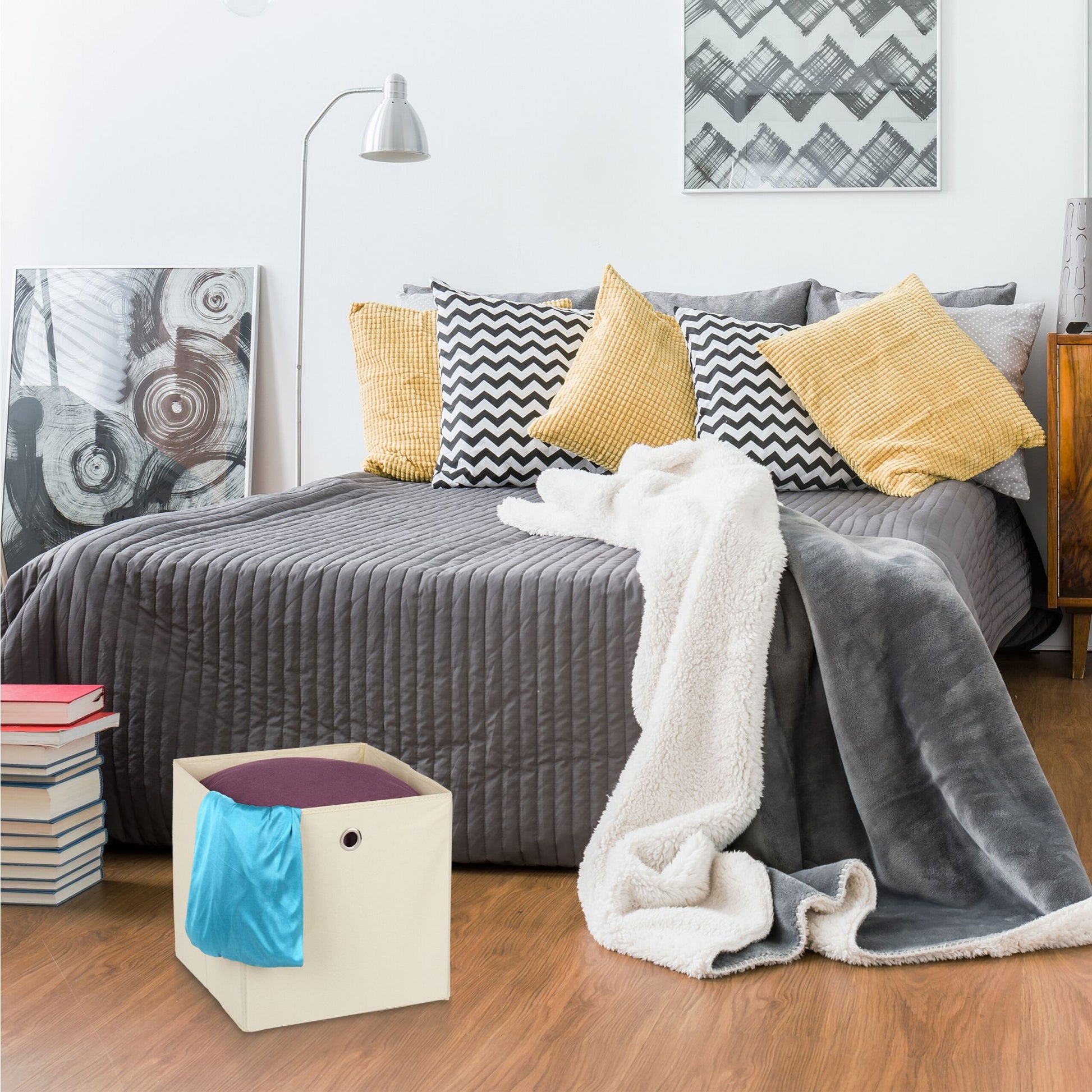 Aufbewahrungsbox 4er-Set Silber-Grau von Relaxdays