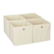 Aufbewahrungsbox 4er-Set Beige-Silber von Relaxdays