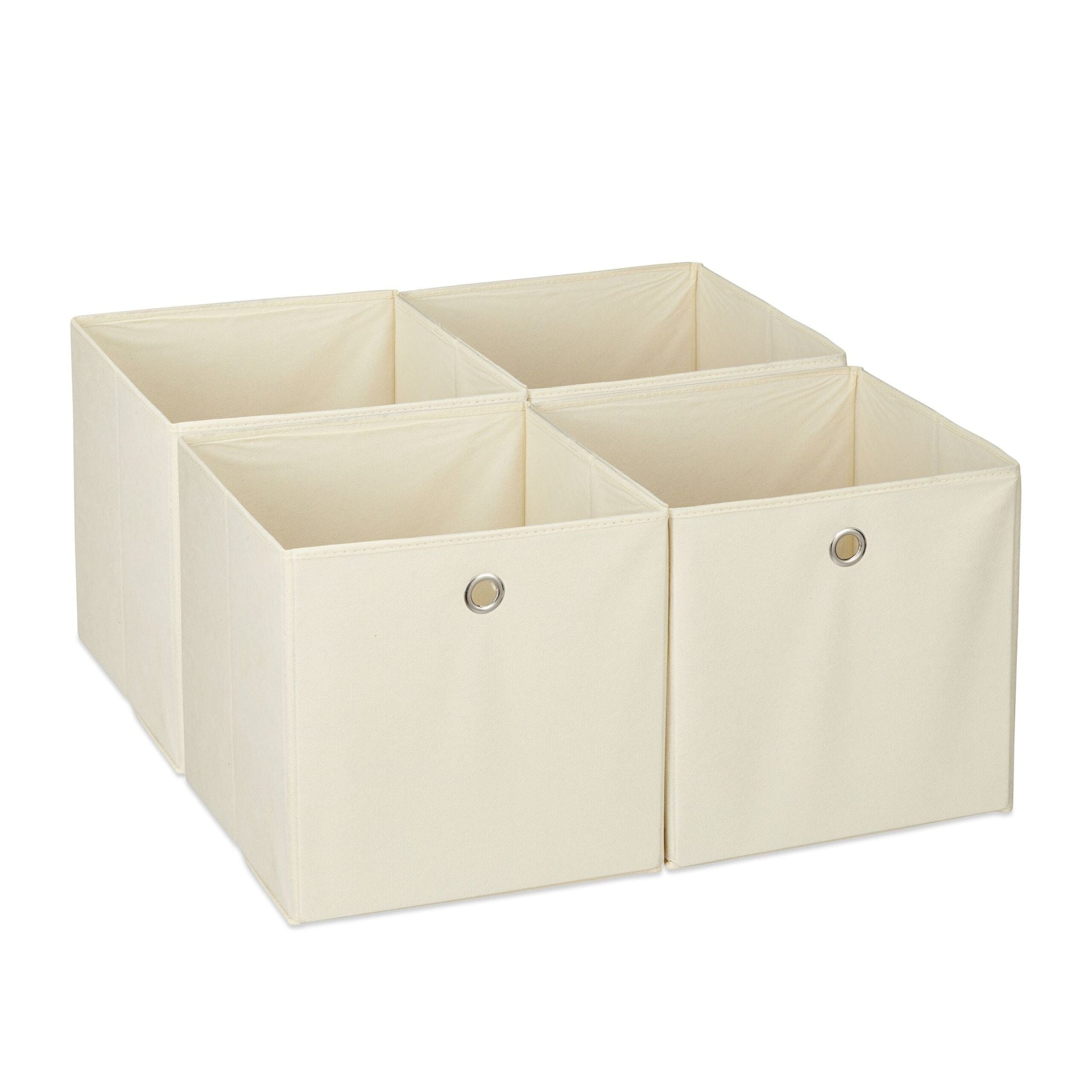 Aufbewahrungsbox 4er-Set Beige-Silber von Relaxdays
