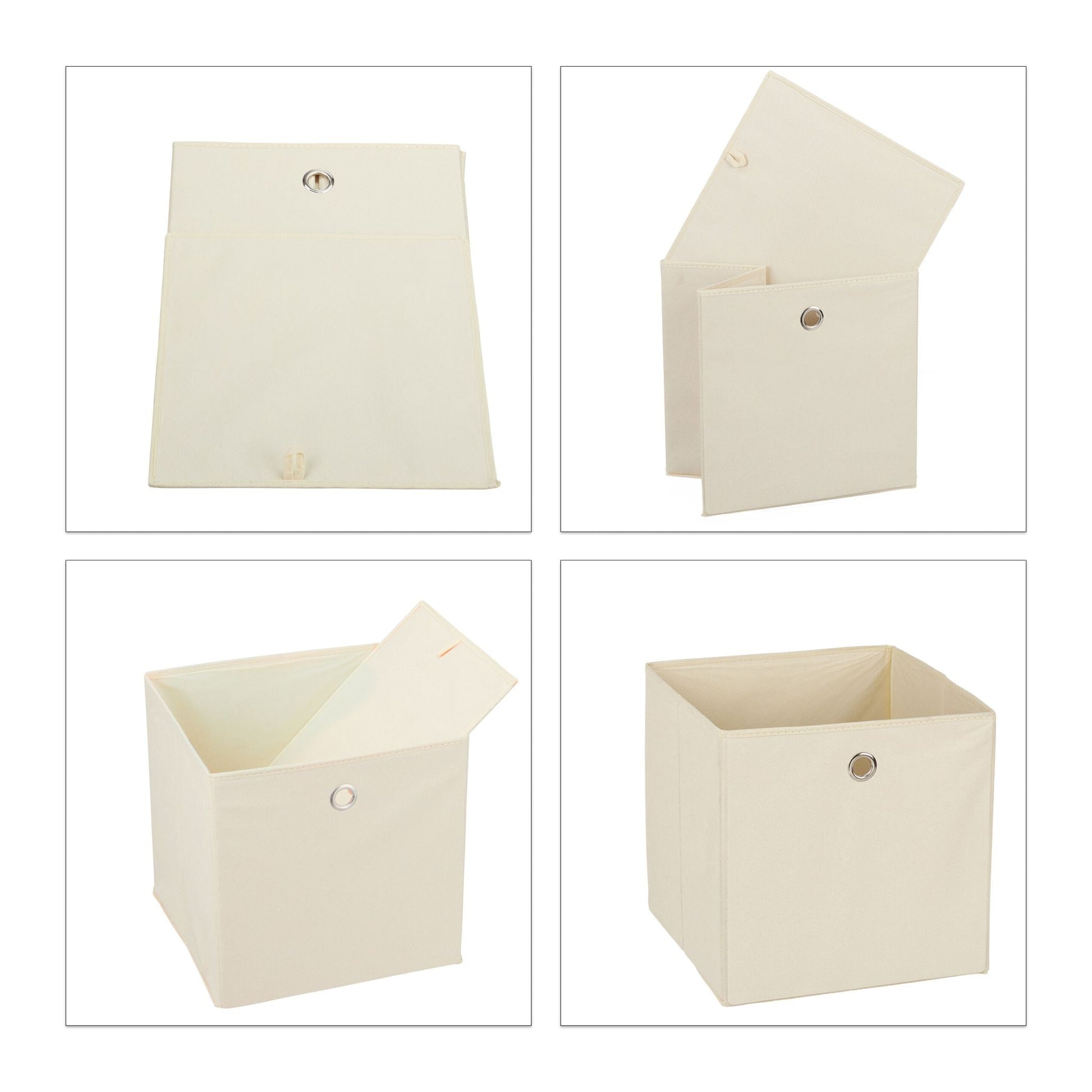 Aufbewahrungsbox 4er-Set Beige-Silber von Relaxdays