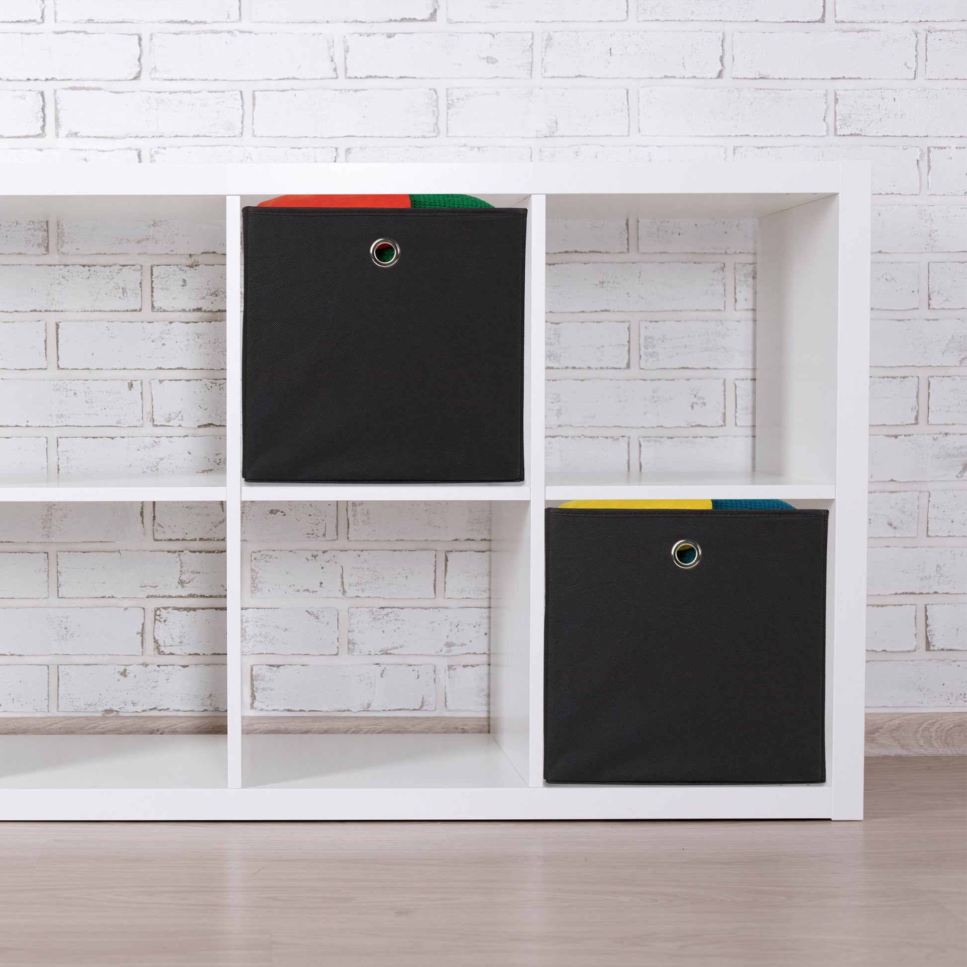 Aufbewahrungsbox 4er-Set Schwarz-Silber von Relaxdays