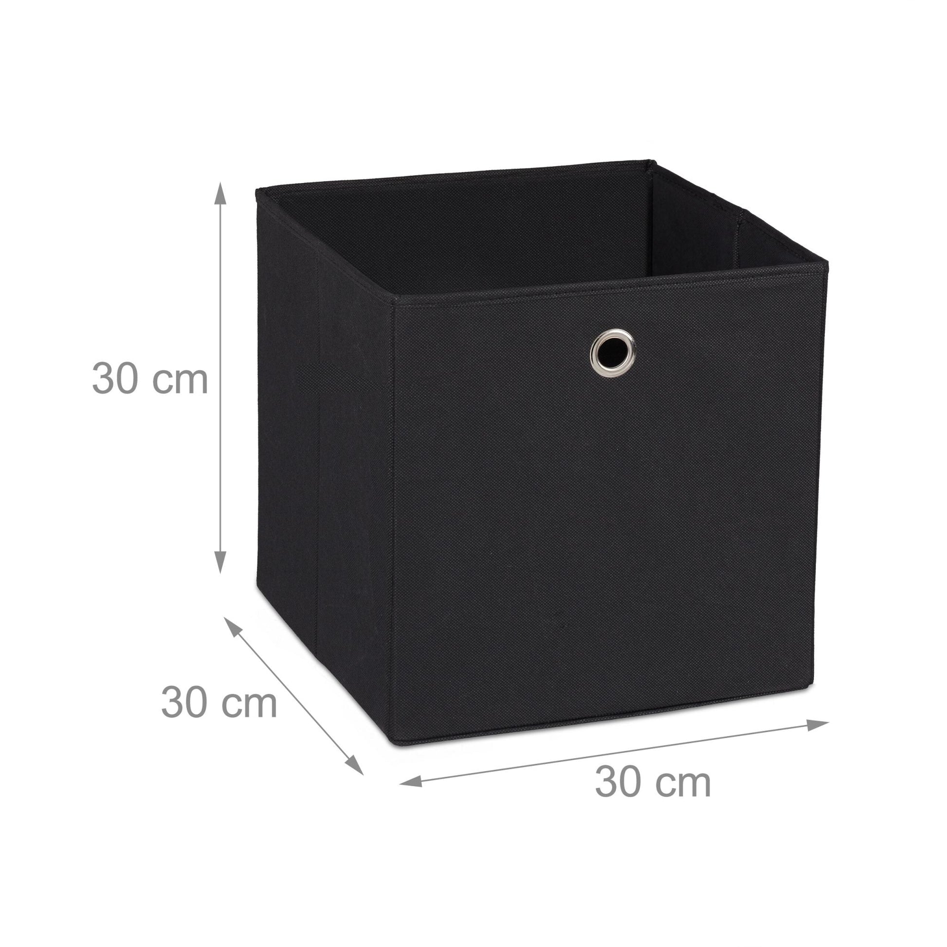 Aufbewahrungsbox 4er-Set Schwarz-Silber von Relaxdays