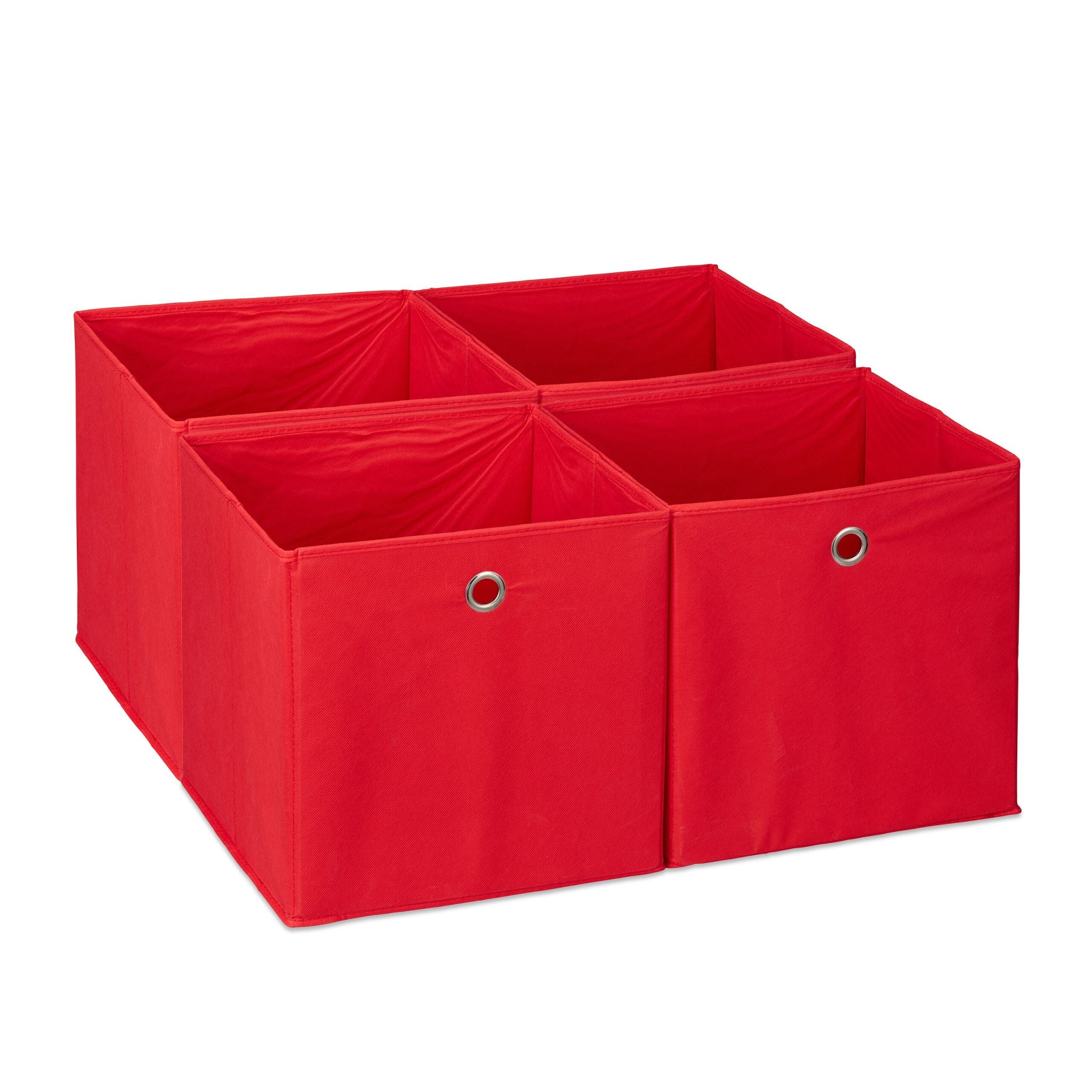 Aufbewahrungsbox 4er-Set Rot-Silber von Relaxdays