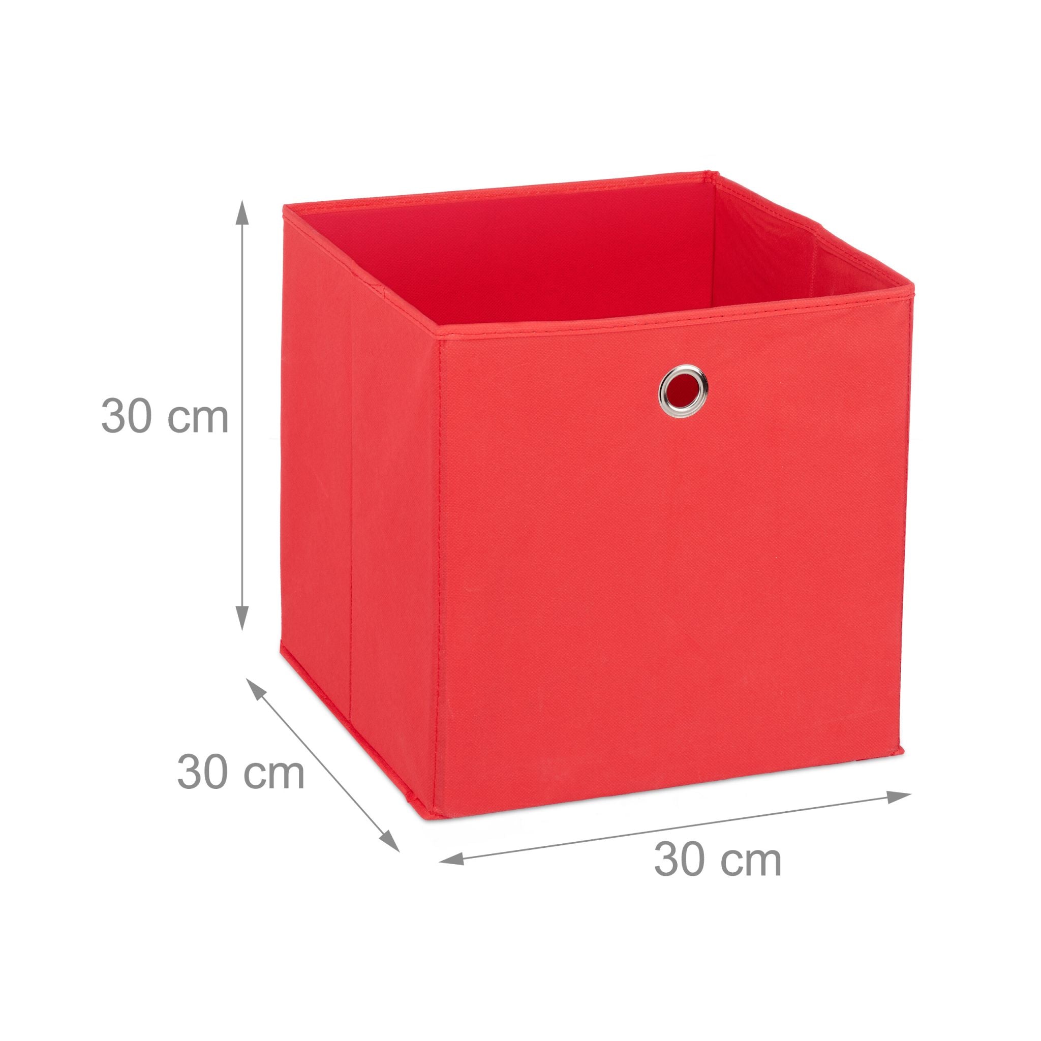 Aufbewahrungsbox 4er-Set Rot-Silber von Relaxdays