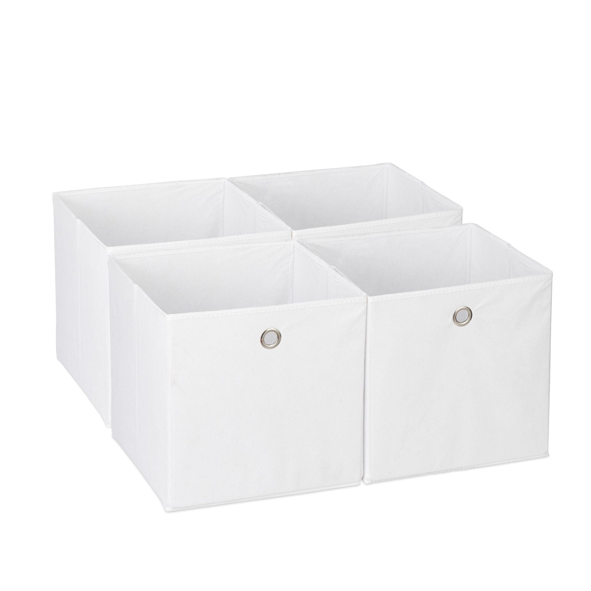 Aufbewahrungsbox 4er-Set Weiss-Silber von Relaxdays
