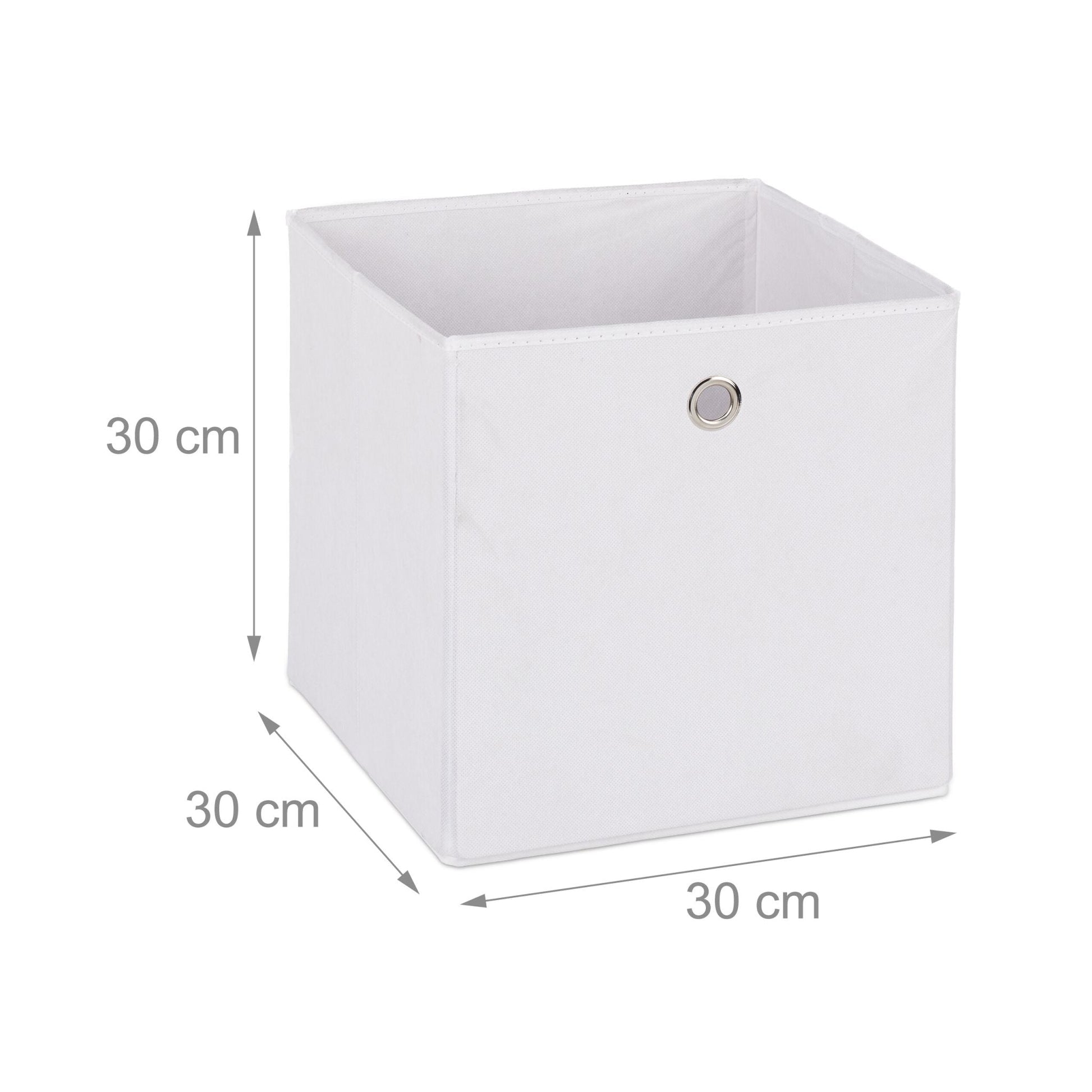Aufbewahrungsbox 4er-Set Weiss-Silber von Relaxdays