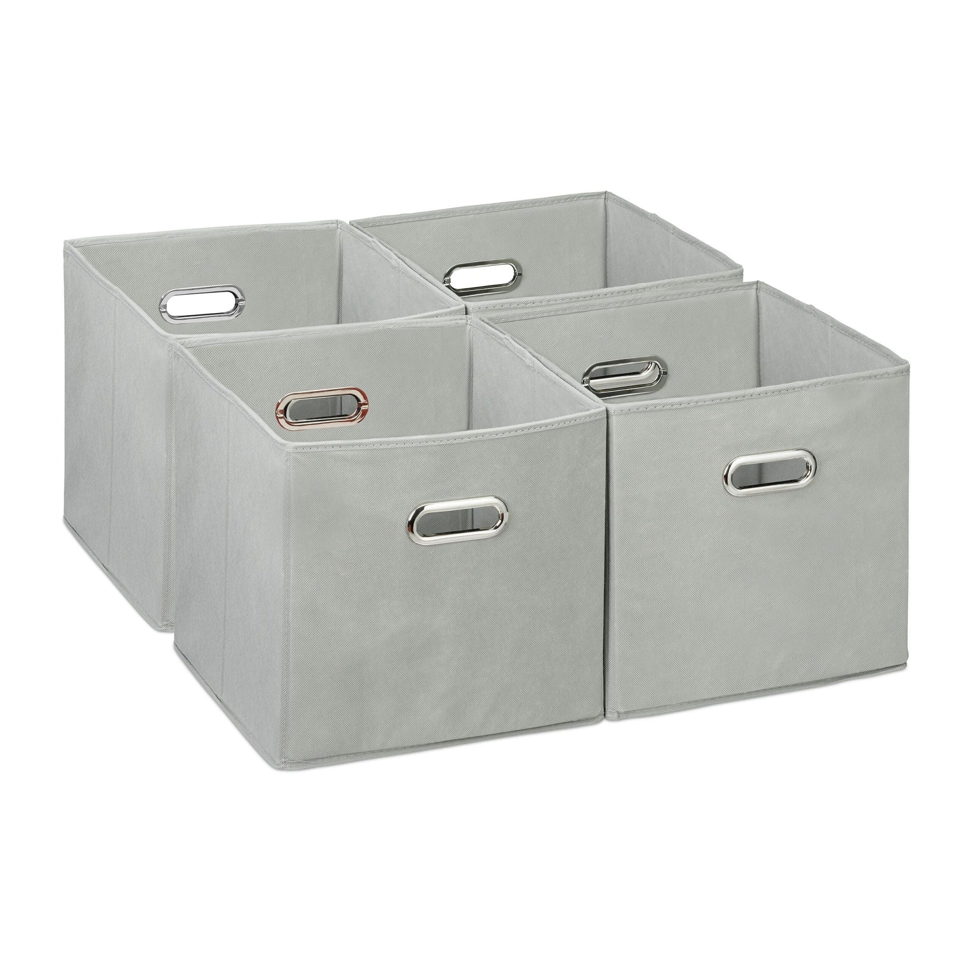 Aufbewahrungsbox 4er-Set Silber-Grau von Relaxdays